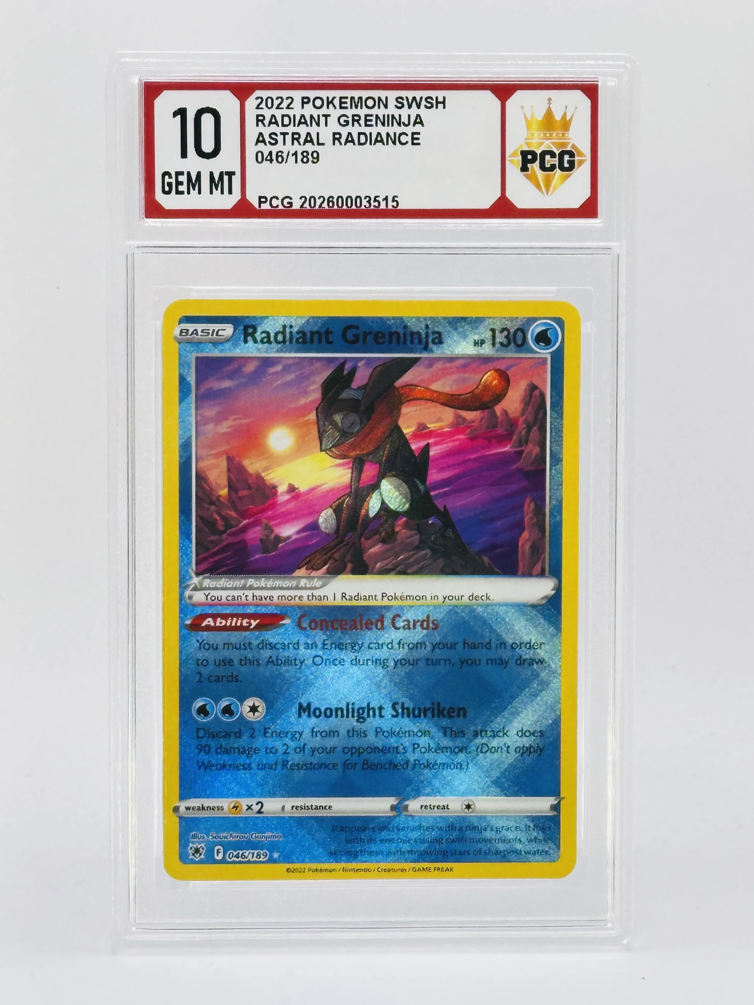 #20260003515 2022 RADIANT GRENINJA 10 GEM MT