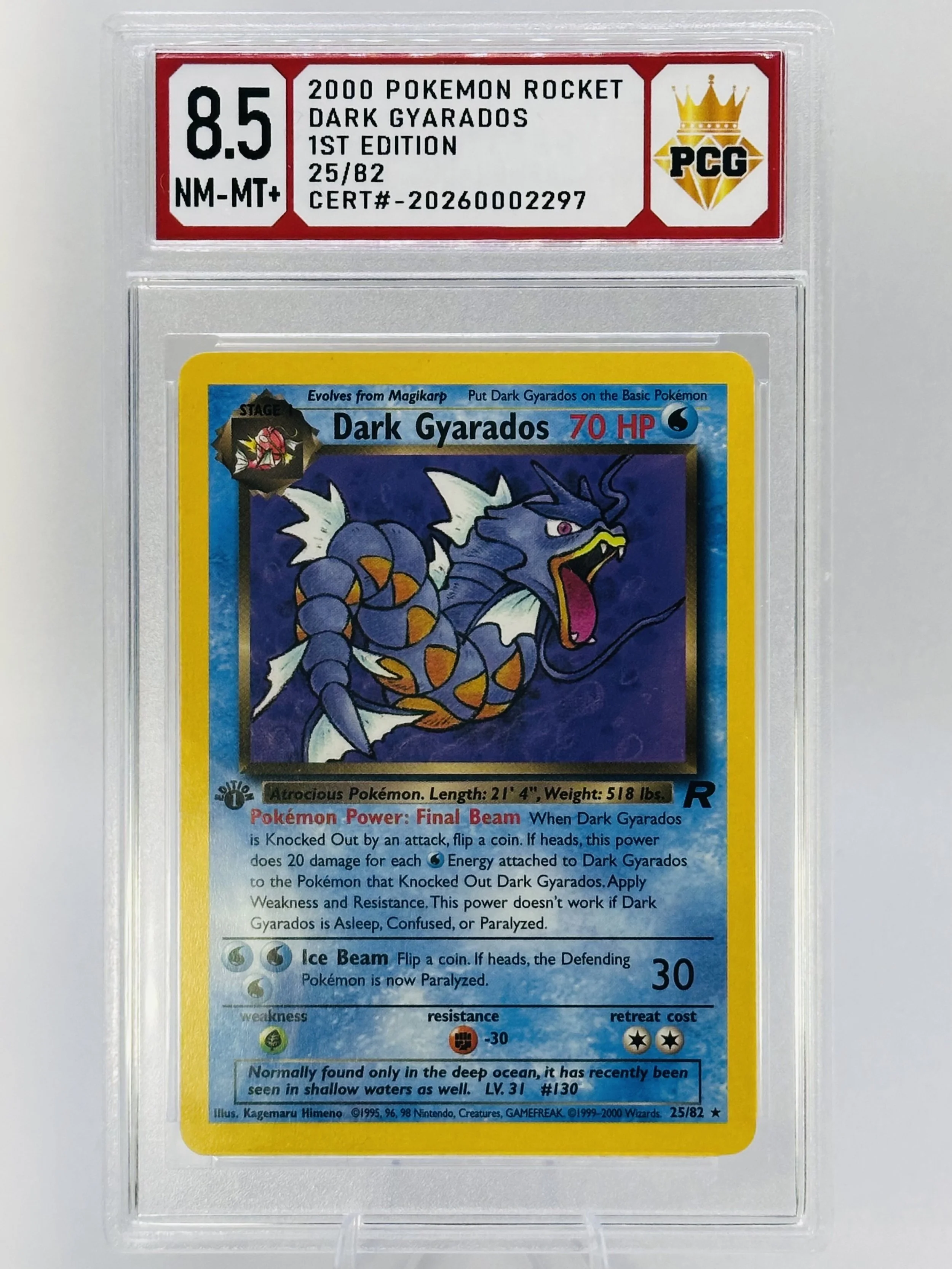 #20260002297 2000 DARK GYARADOS 8.5 NM-MT+