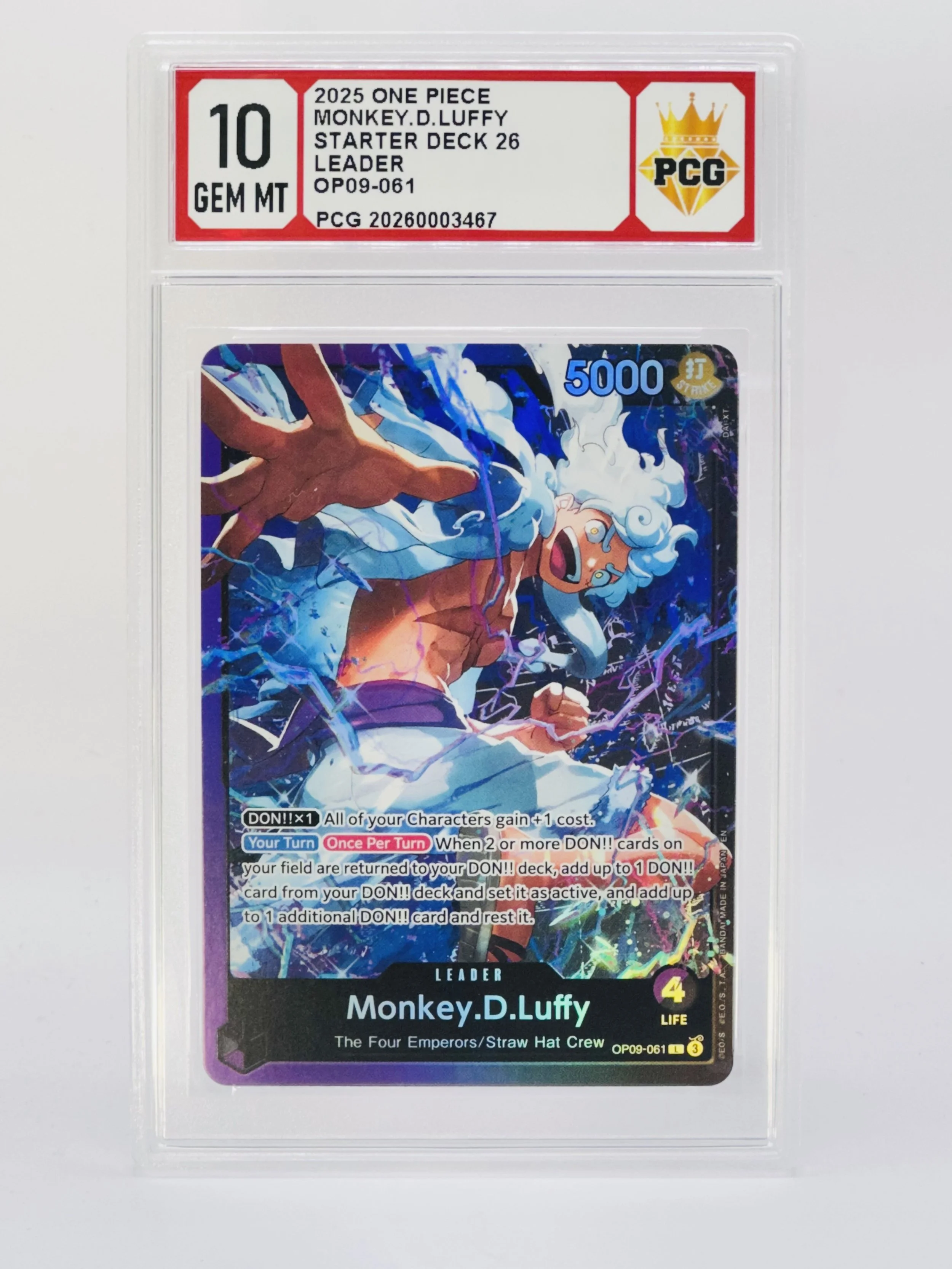 #20260003467 2025 MONKEY.D.LUFFY 10 GEM MT