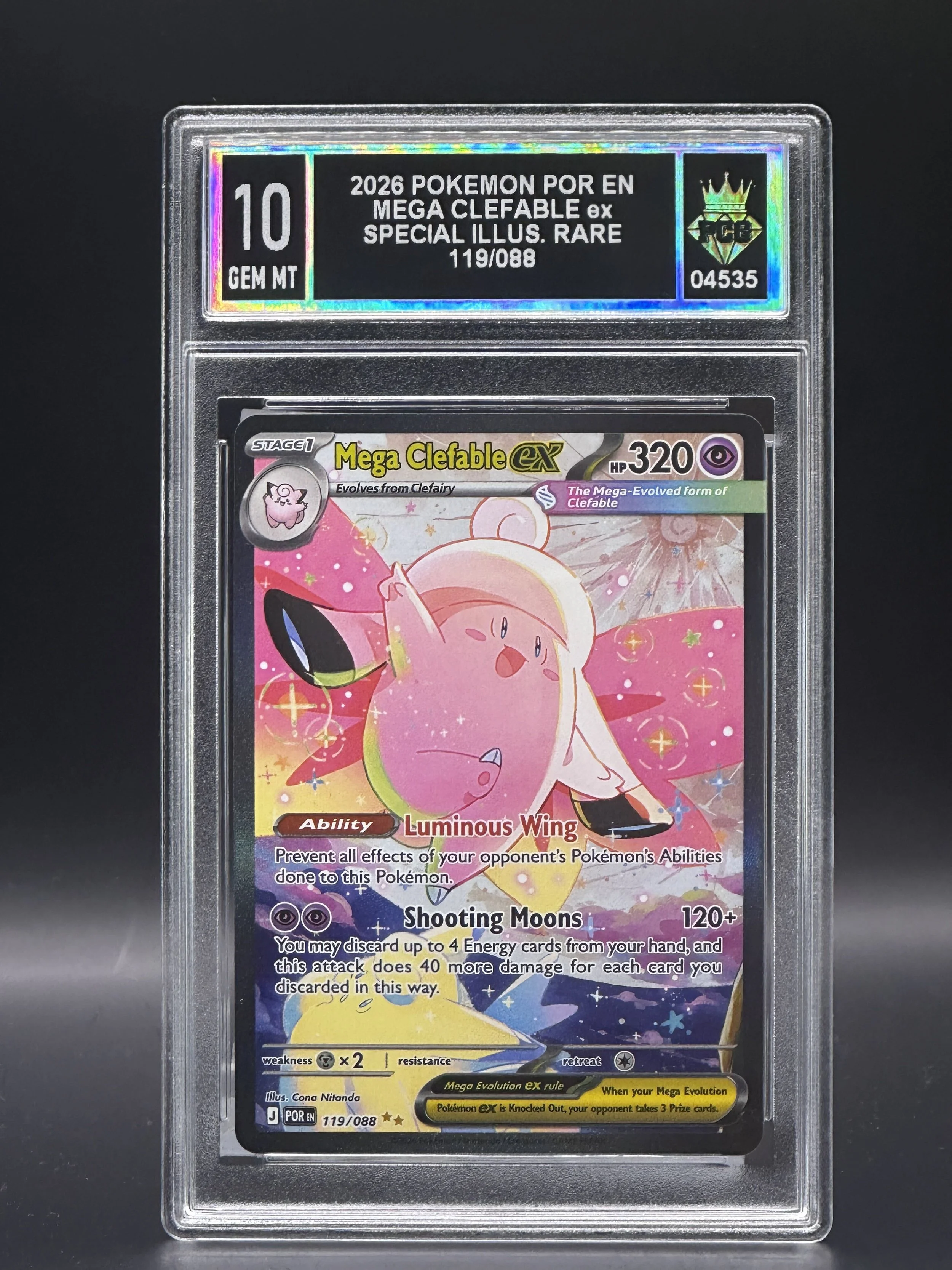 #04535 2026 MEGA CLEFABLE EX 10 GEM MT