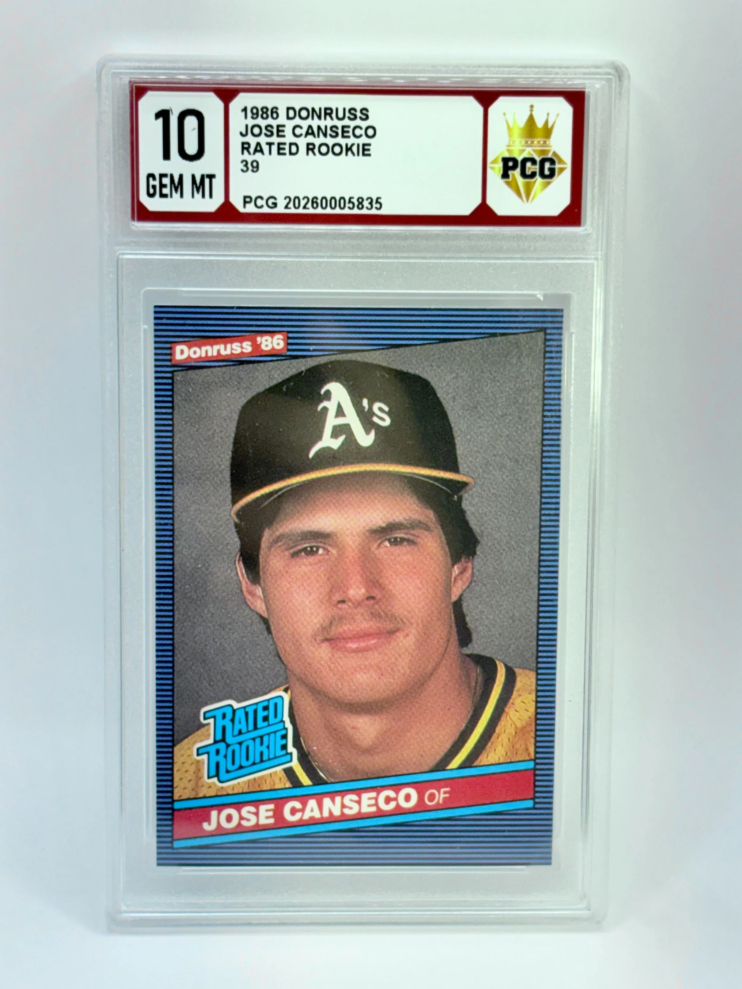 #20260005835 1986 JOSE CANSECO RATED ROOKIE 10 GEM MT