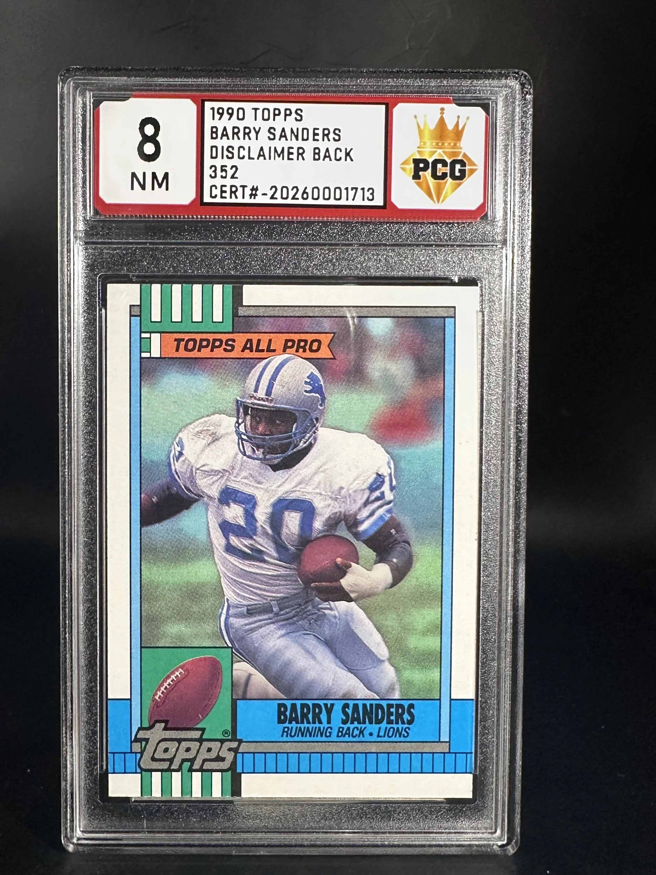 #20260001713 1990 BARRY SANDERS 8 NM