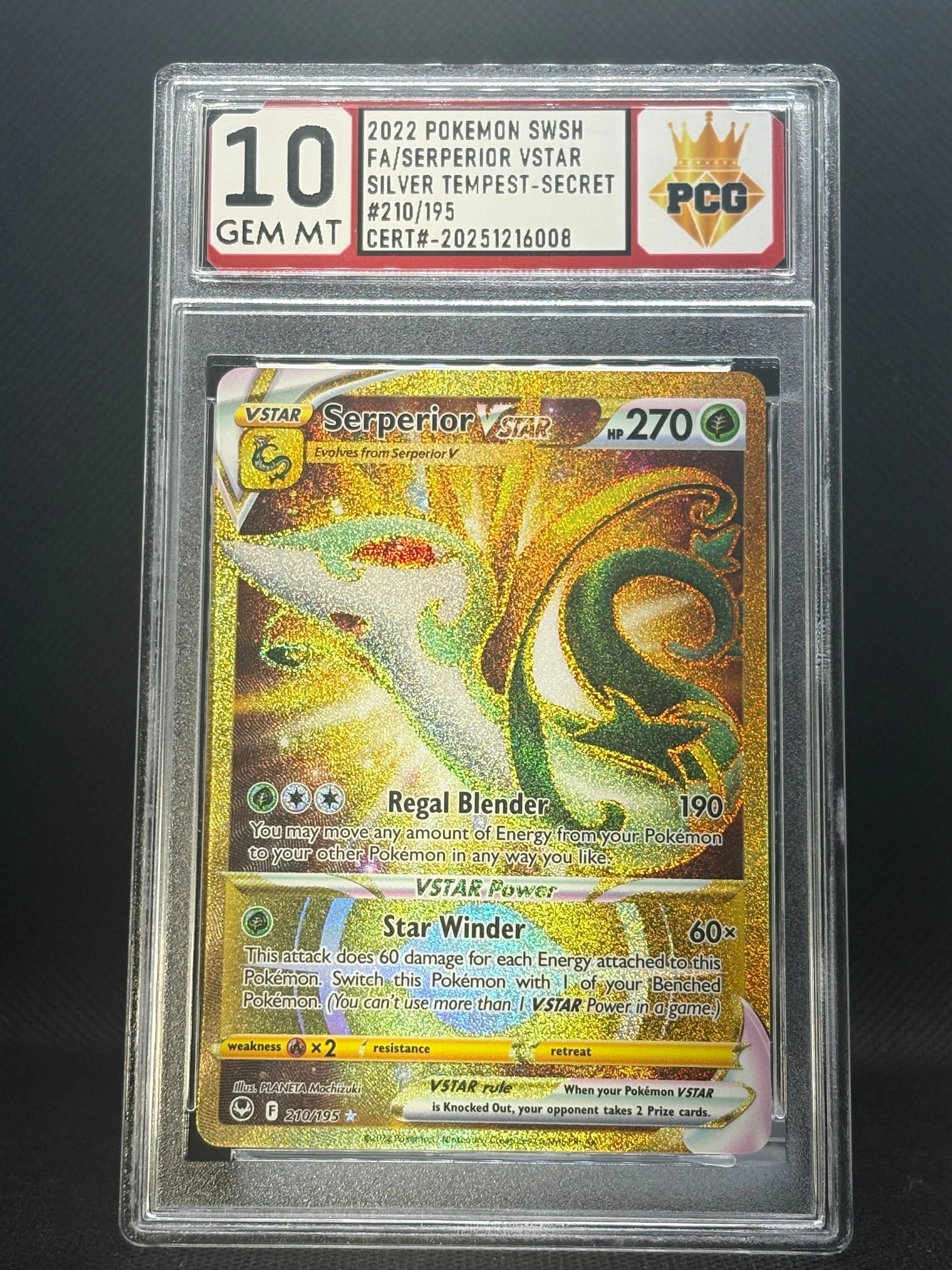 #20251216008 2022 POKEMON SWSH FA/SERPERIOR VSTAR 10 GEM MT