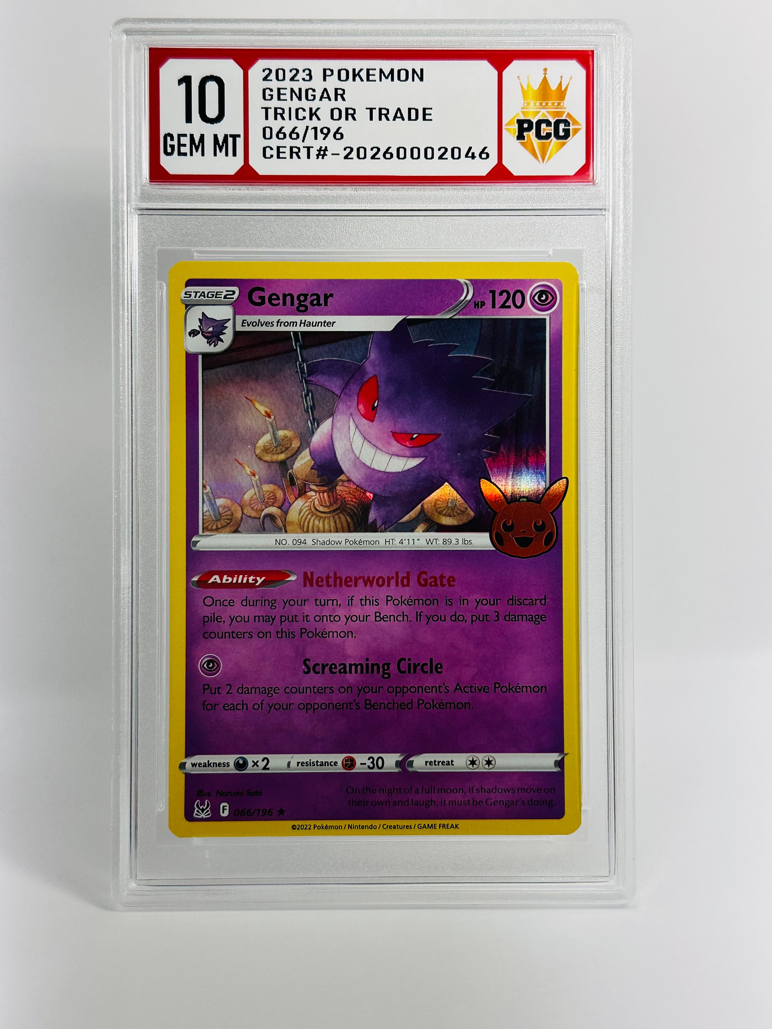 #20260002046 2023 GENGAR 10 GEM MT
