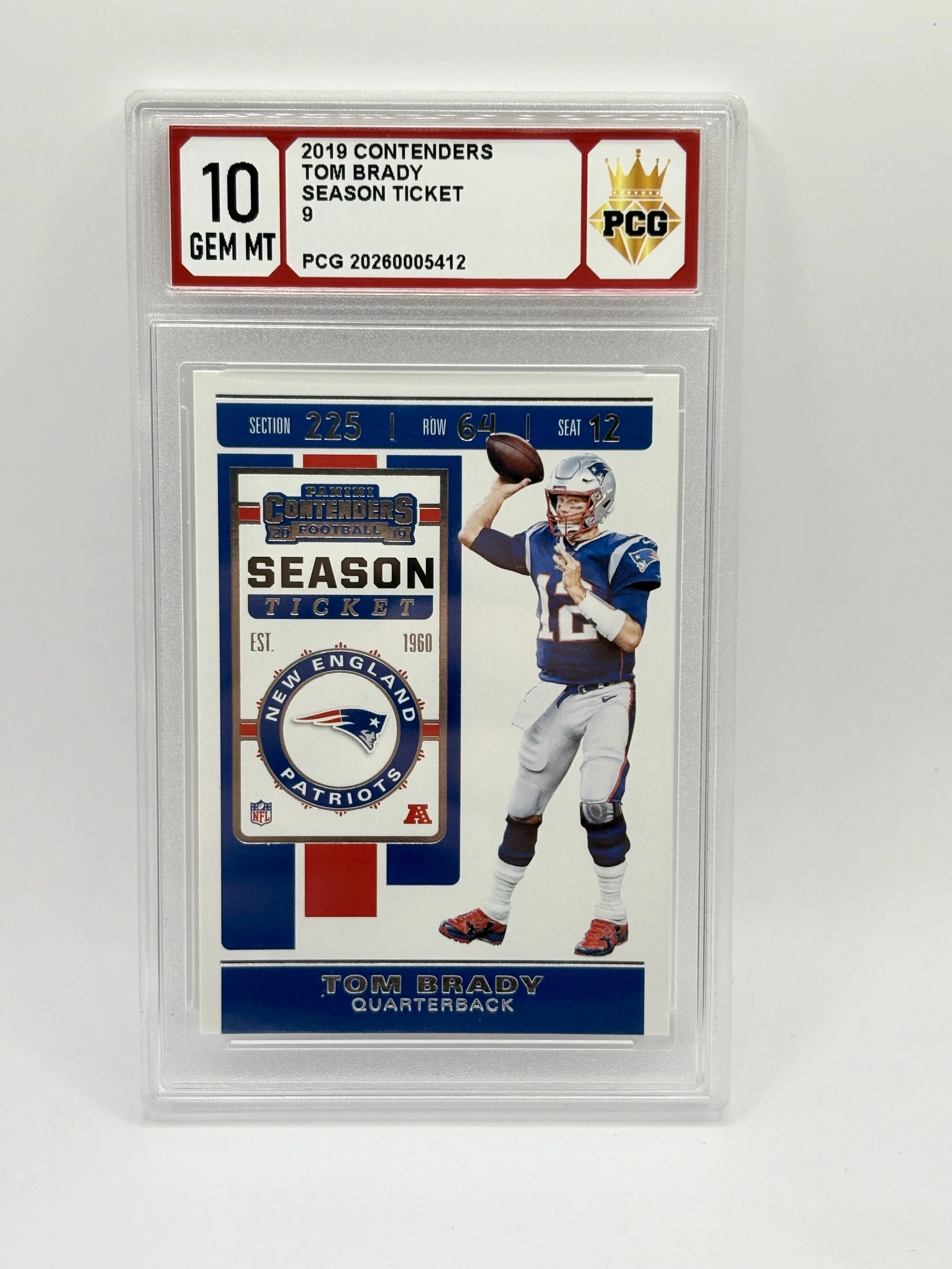 #20260005412 2019 TOM BRADY 10 GEM MT