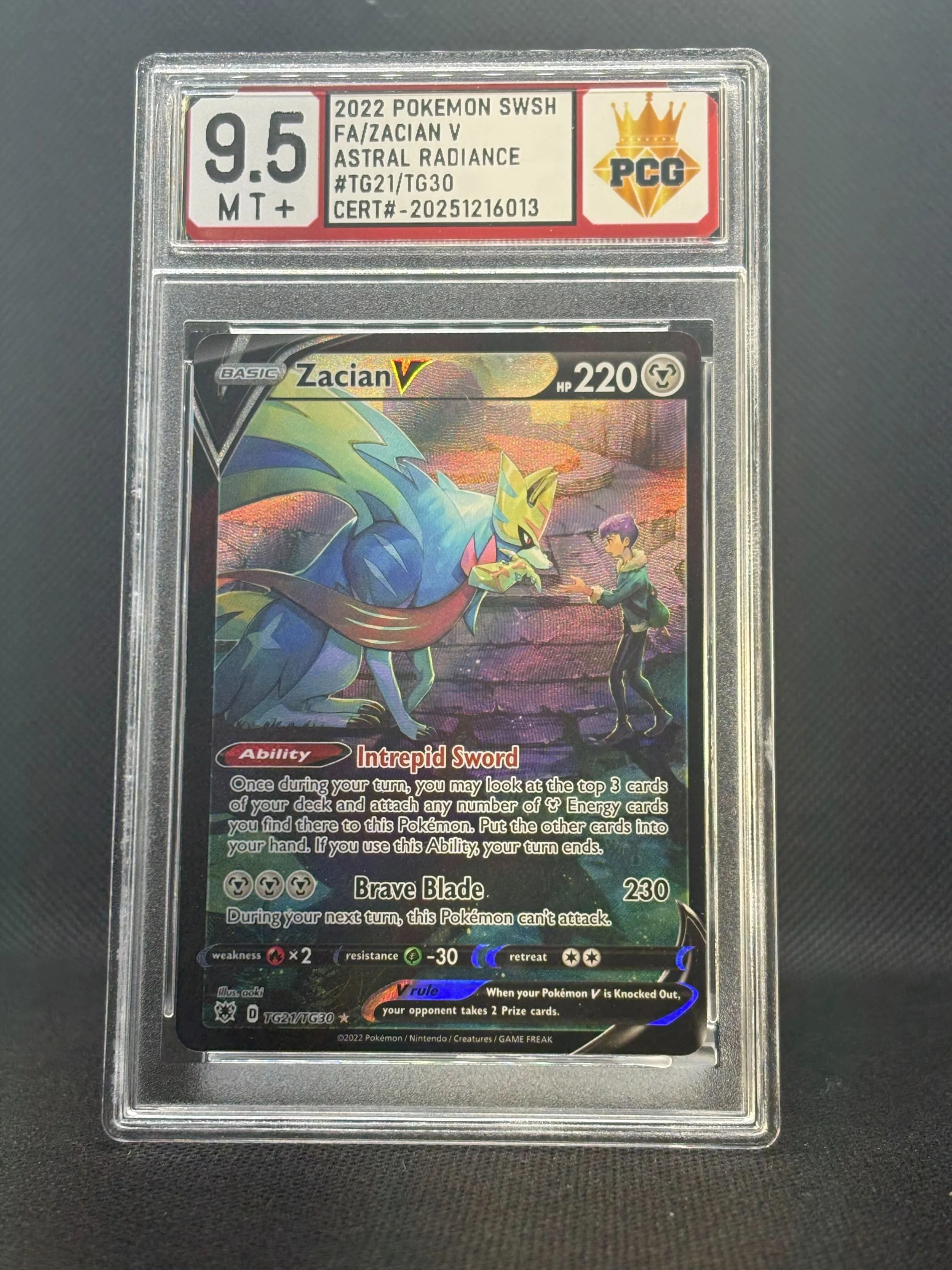 #20251216013 2022 POKEMON SWSH FS/ ZACIAN V 9.5 MT +