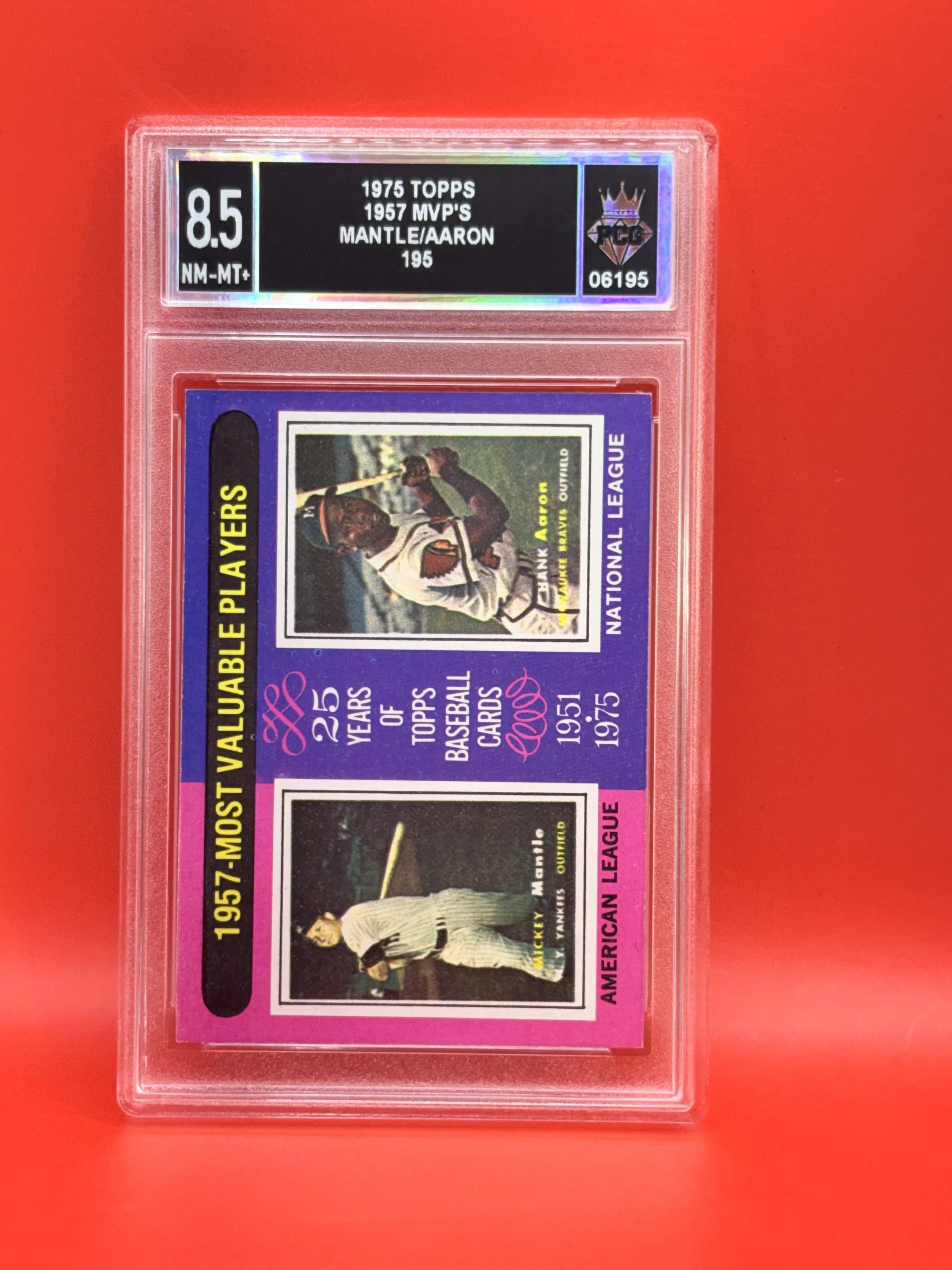 #06195 1975 MANTLE/AARON 8.5 NM-MT+