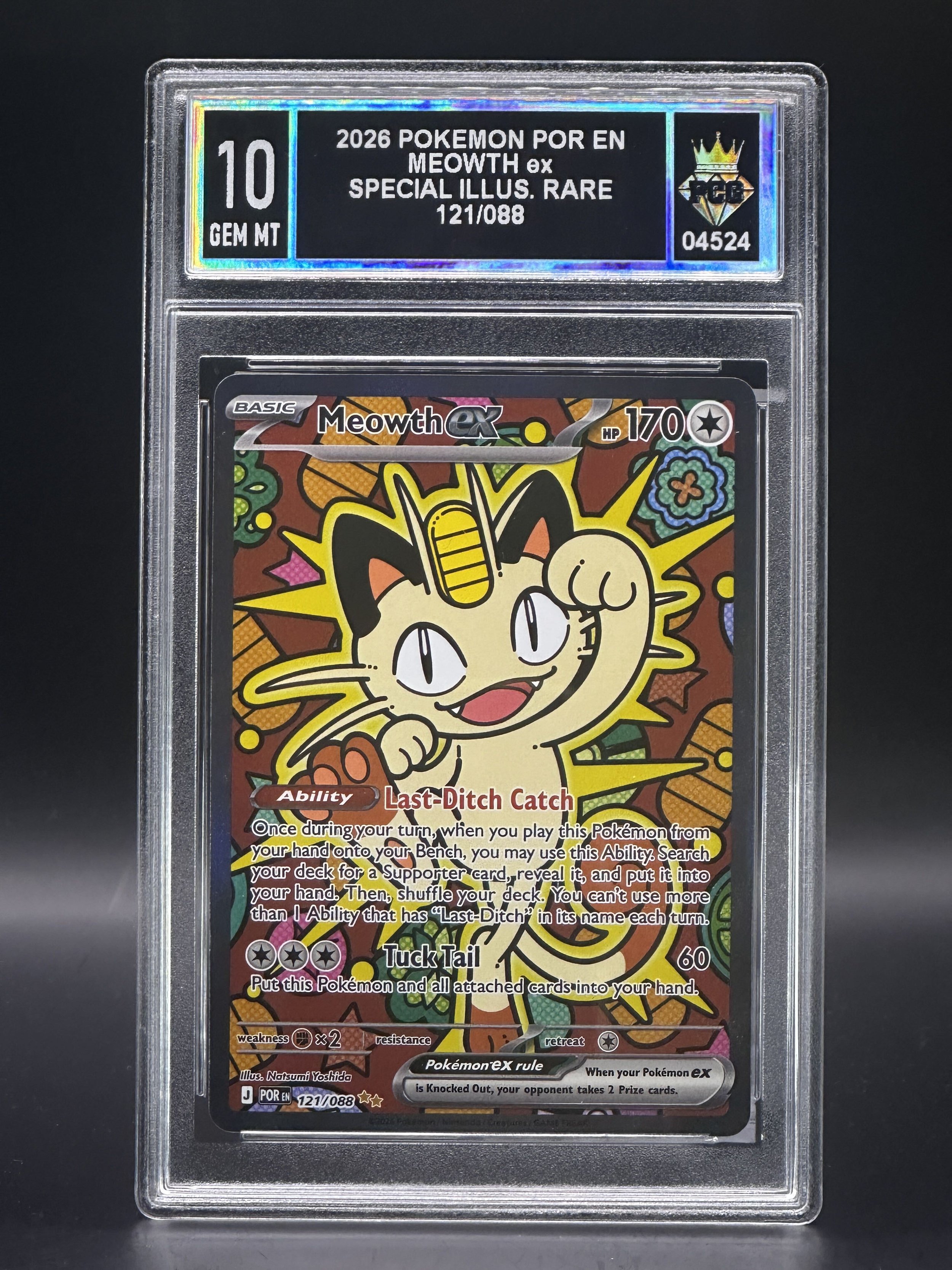 #04524 2026 MEOWTH EX 10 GEM MT