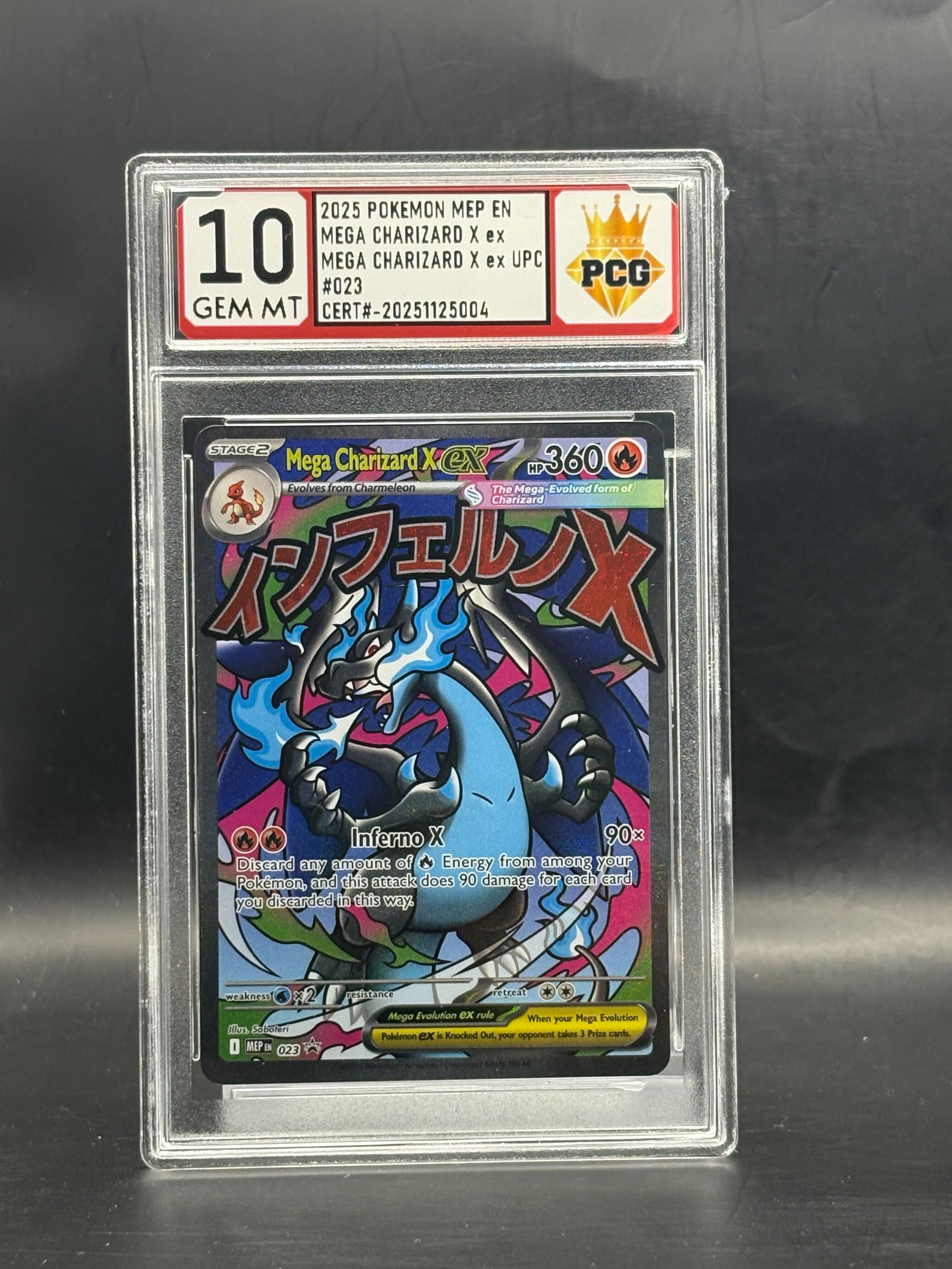 #20251125004 2025 POKEMON MEP EN MEGA CHARIZARD EX UPC 10 GEM MT