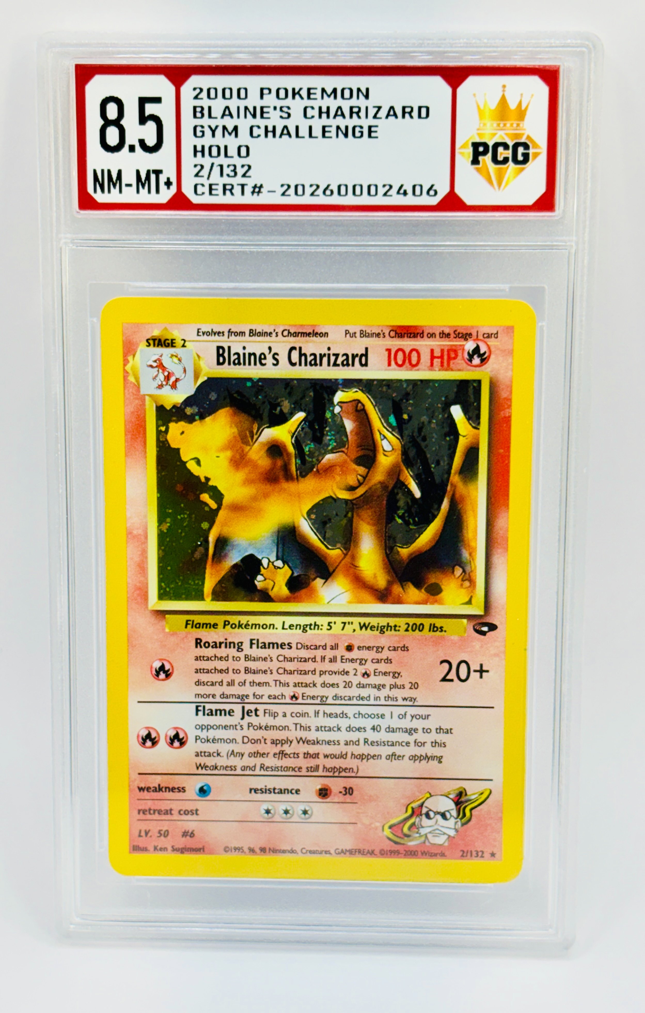 #20260002406 2000 BLAINE'S CHARIZARD 8.5 NM-MT+