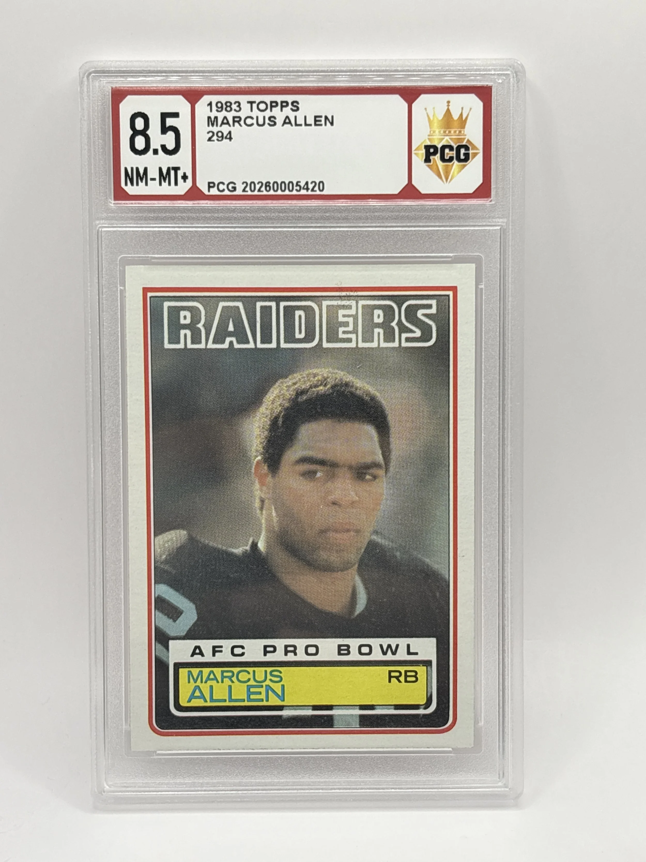 #20260005420 1983 MARCUS ALLEN 8.5 NM-MT+