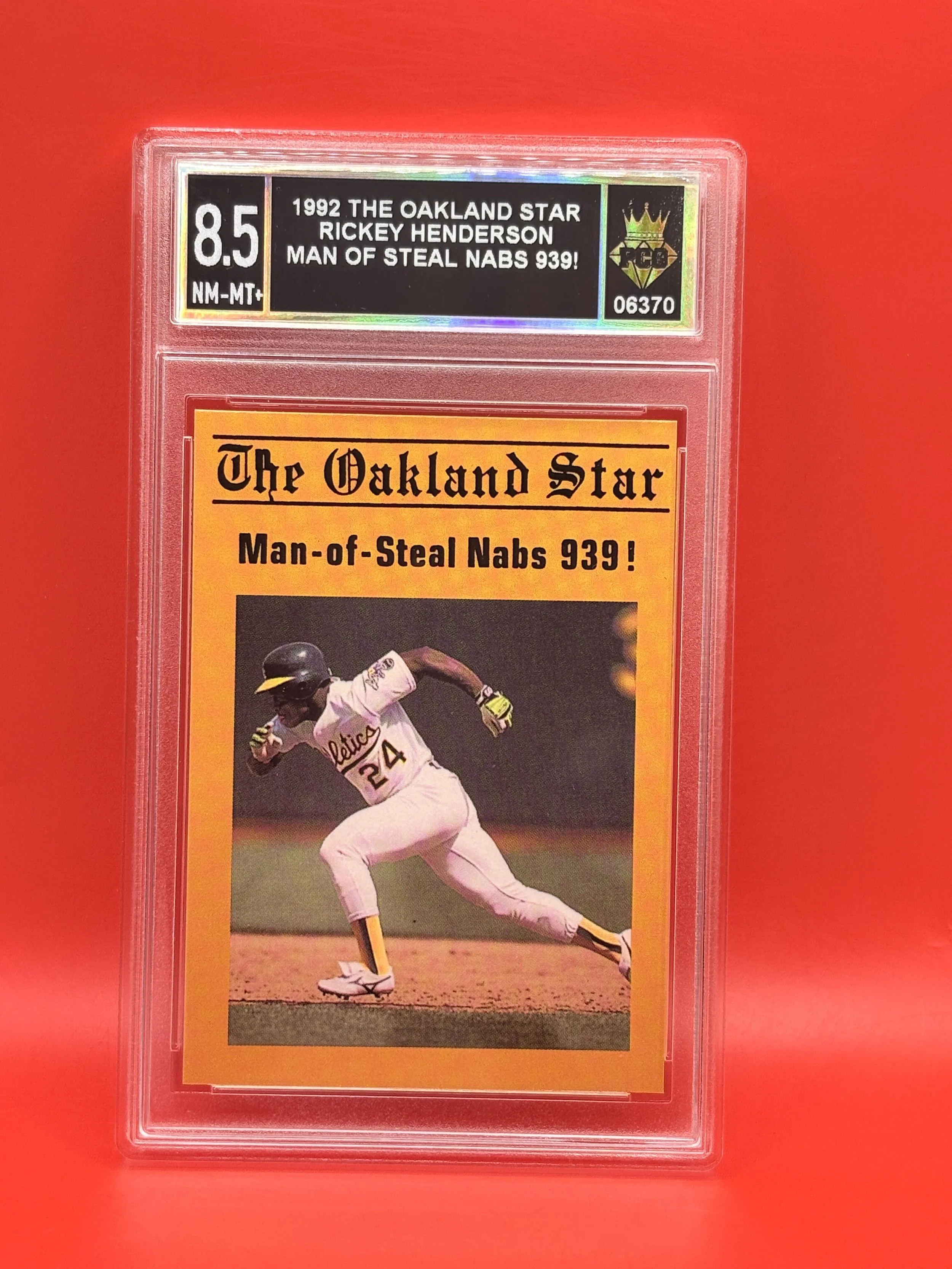 #06370 1992 RICKEY HENDERSON 8.5 NM-MT+