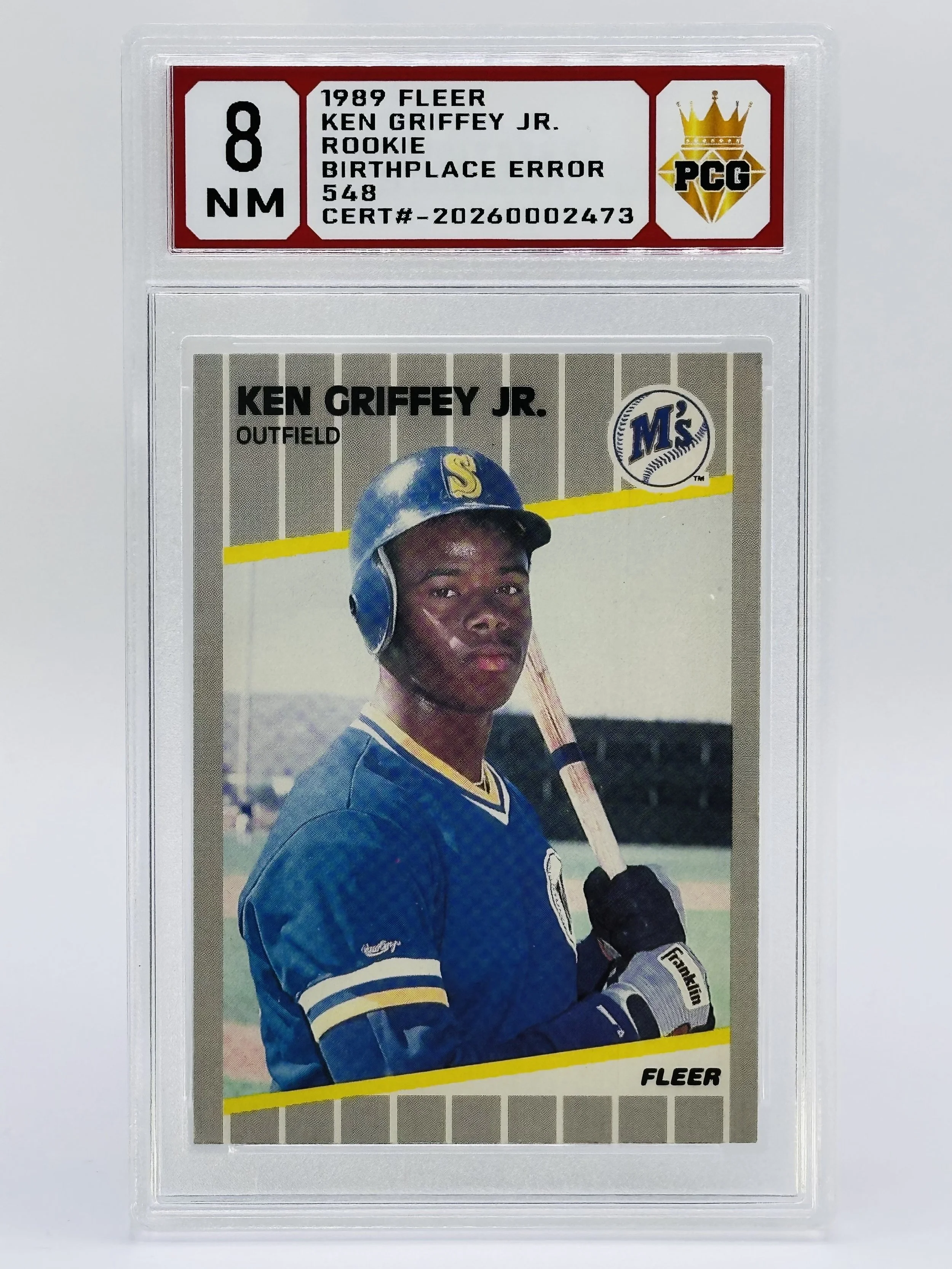 #20260002473 1989 KEN GRIFFEY JR. RC 8 NM