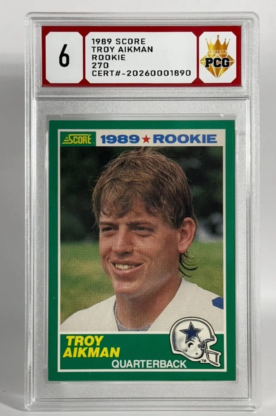#20260001890 1989 TROY AIKMAN RC 6