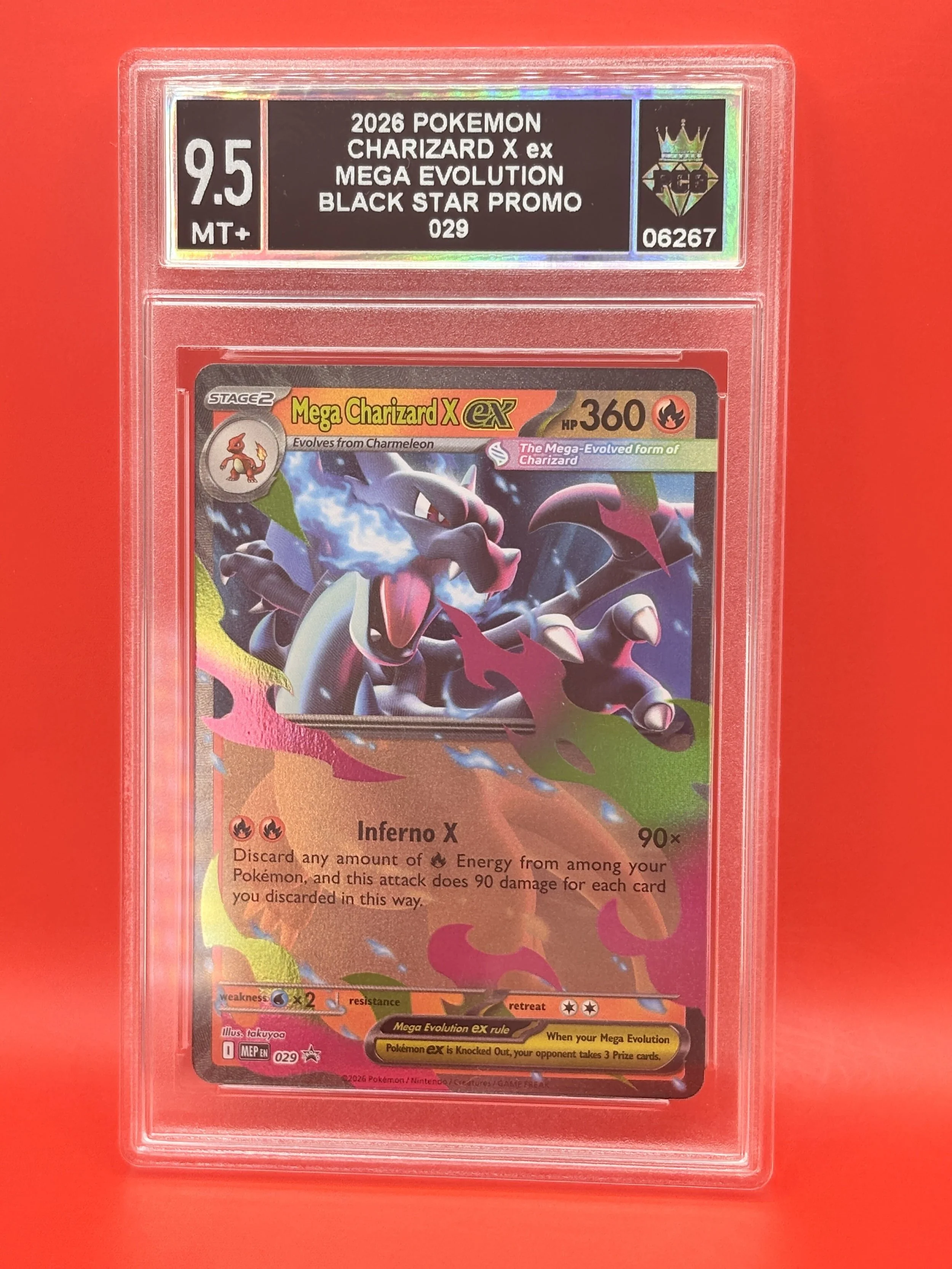 #06267 2026 CHARIZARD X EX 9.5 MT+