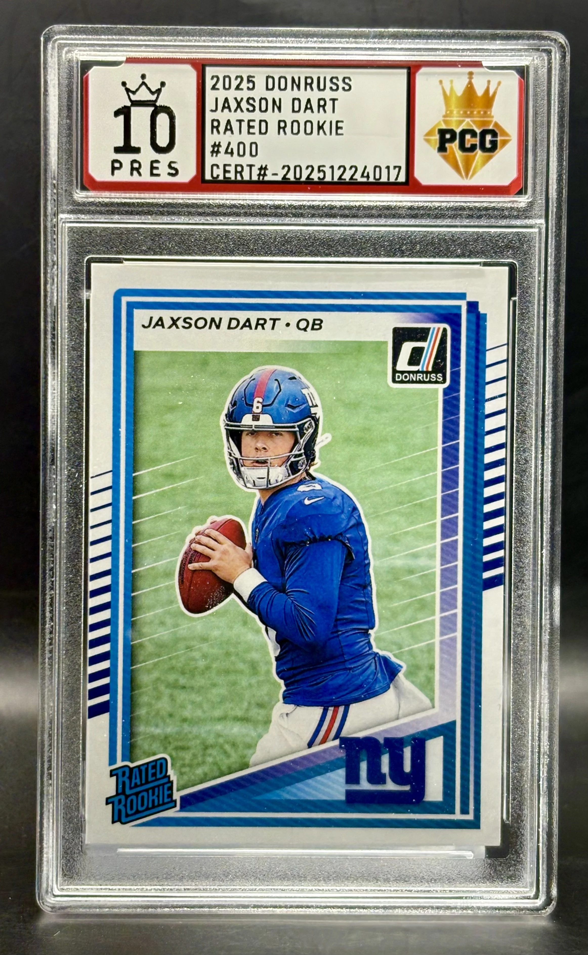 #20251224017 2025 Donruss Jaxson Dart RC 10 Prestigious (Copy)