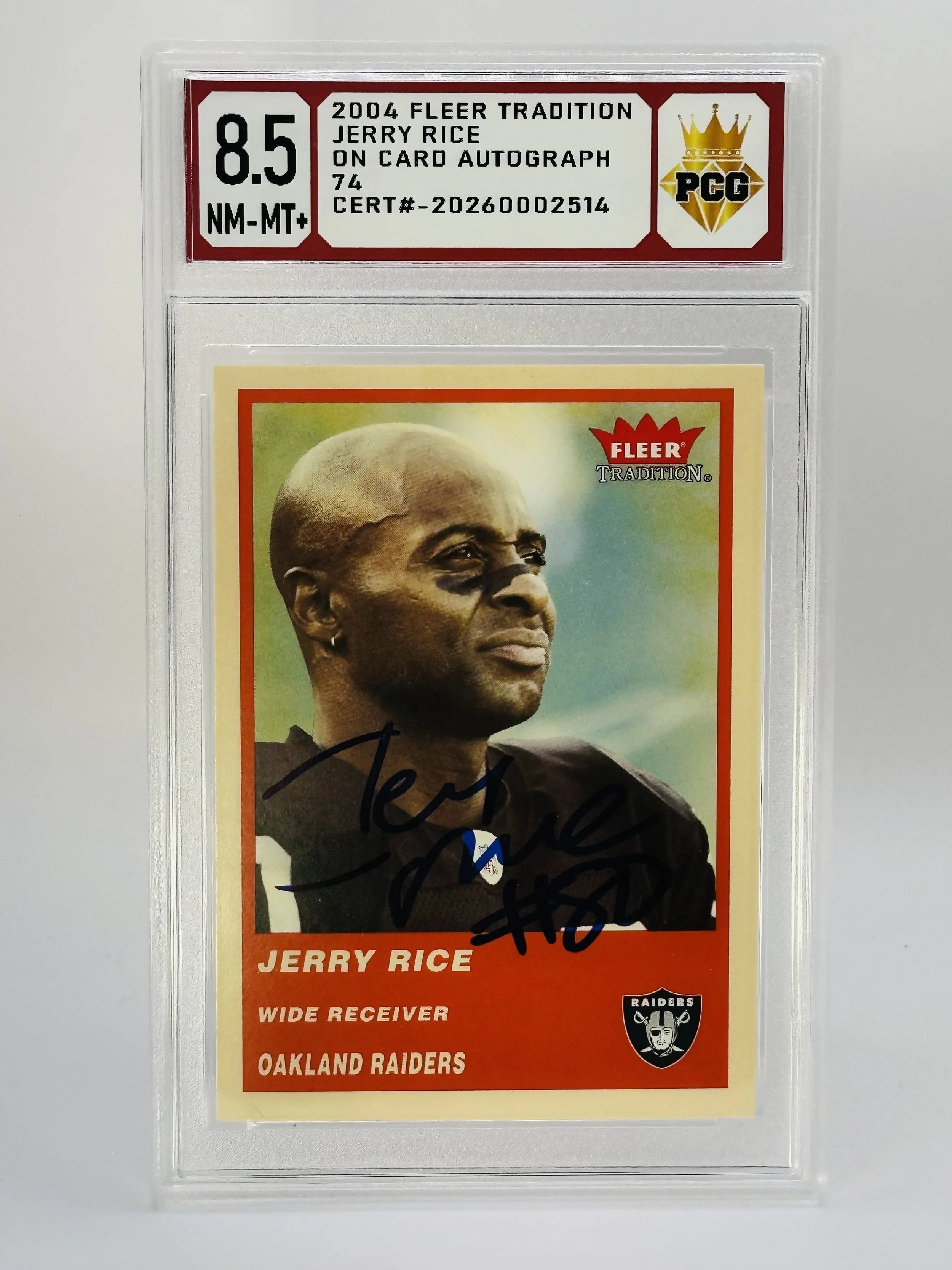 #20260002514 2004 JERRY RICE AUTOGRAPH 8.5 NM-MT+
