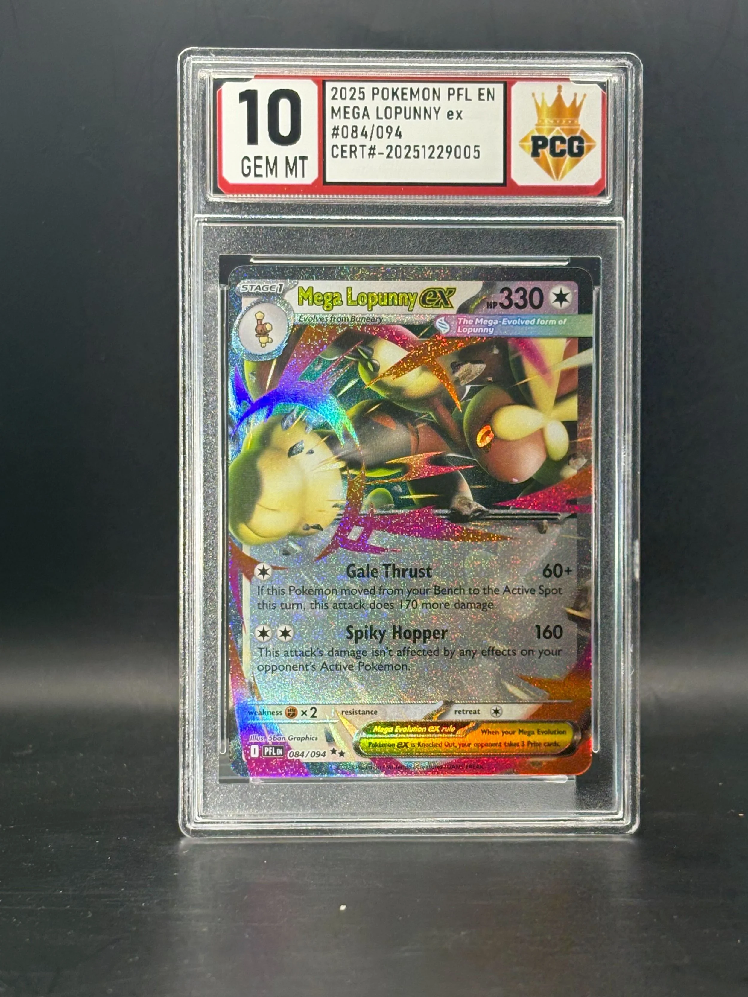 #20251229005 2025 POKEMON MEGA LOPUNNY EX 10 GEM MT