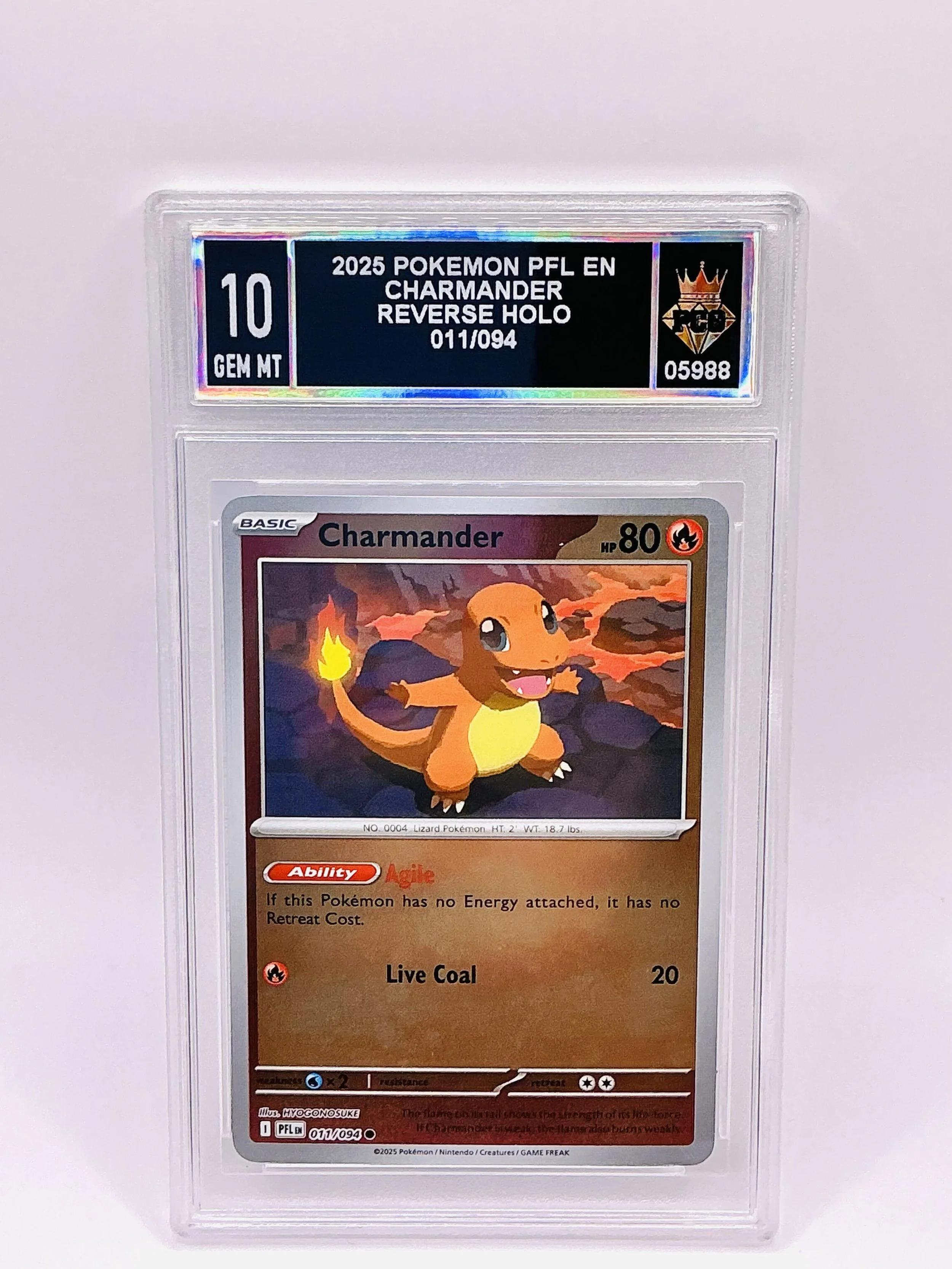 #05988 2025 CHARMANDER 10 GEM MT