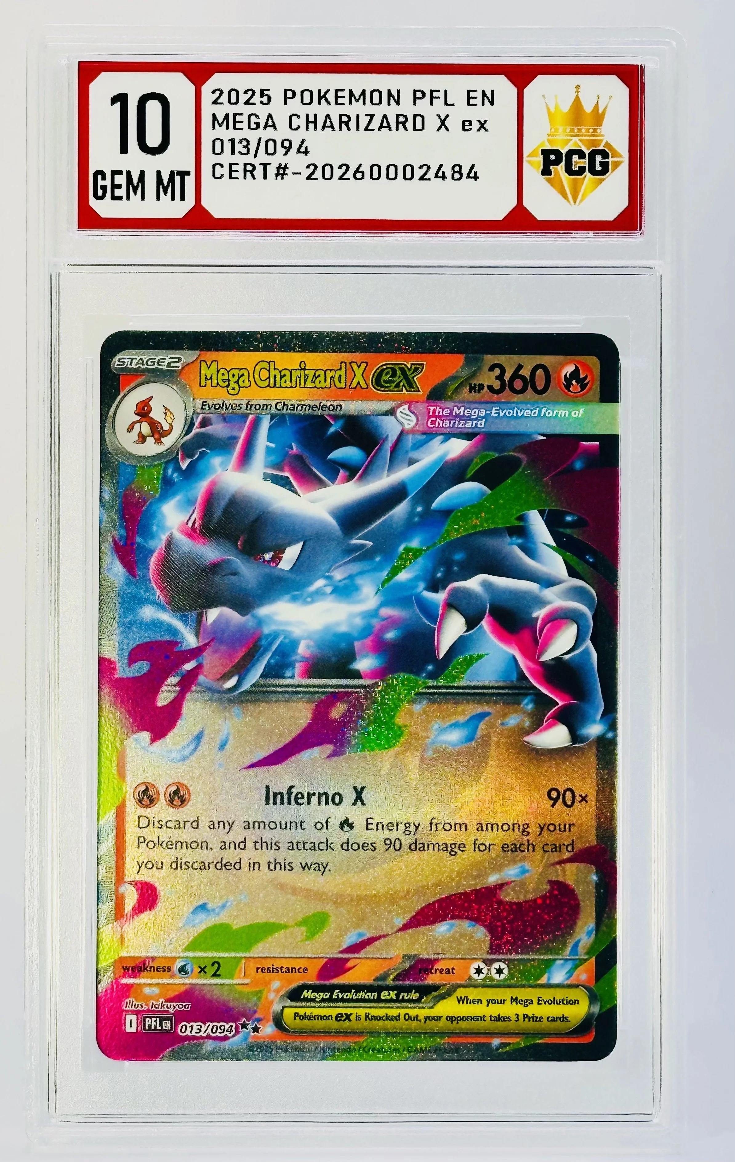 #20260002484 2025 MEGA CHARIZARD X 10 GEM MT