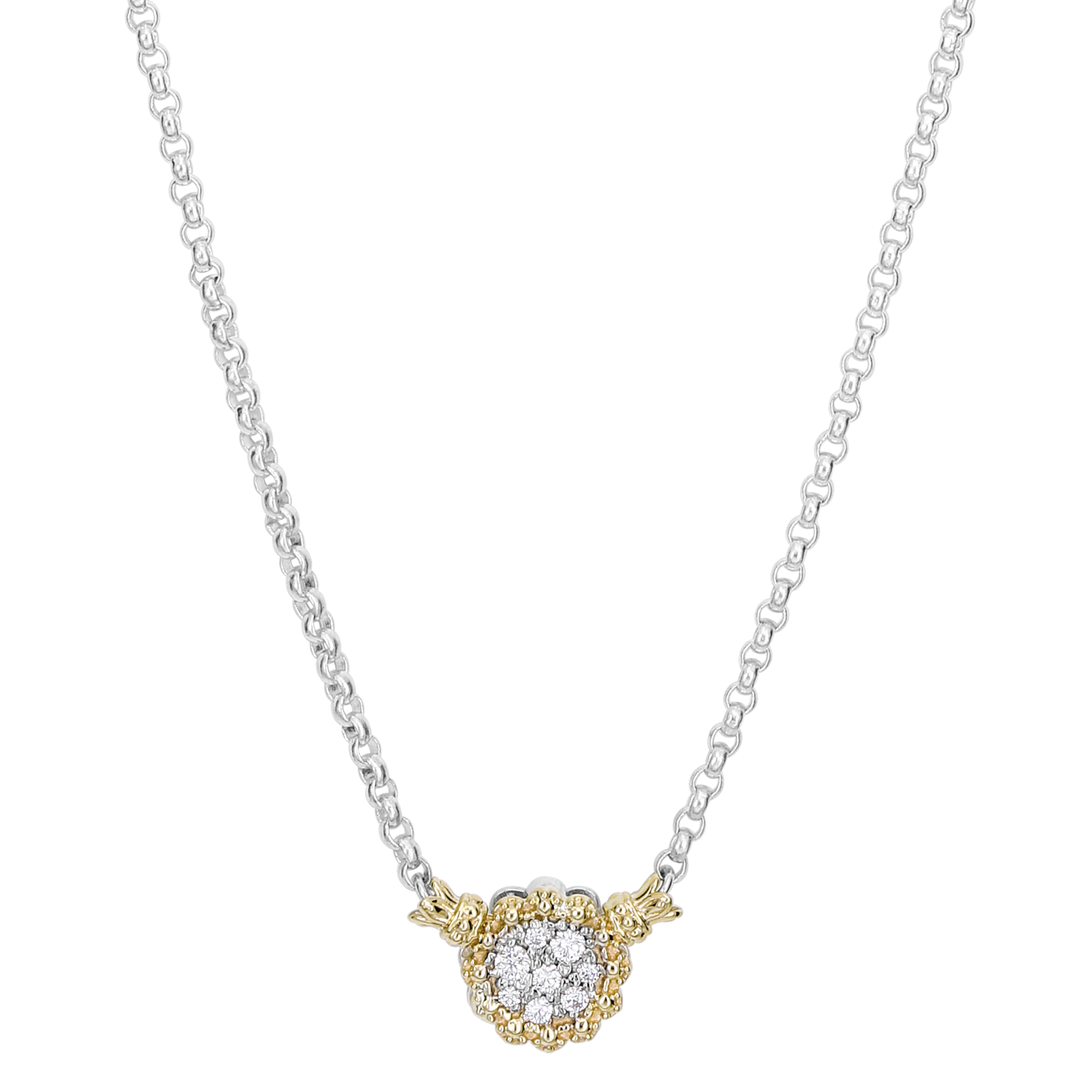 Vahan 14K Yellow Gold and Sterling Silver Diamond Necklace