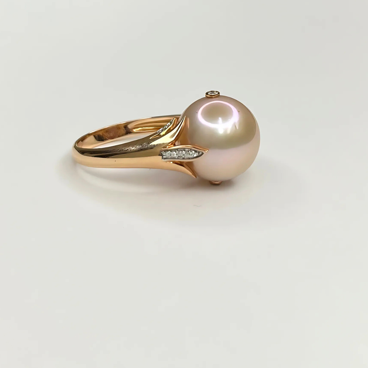 Imperial Deltah 14K Rose Gold Windsor Pink Freshwater Pearl & Diamond Ring
