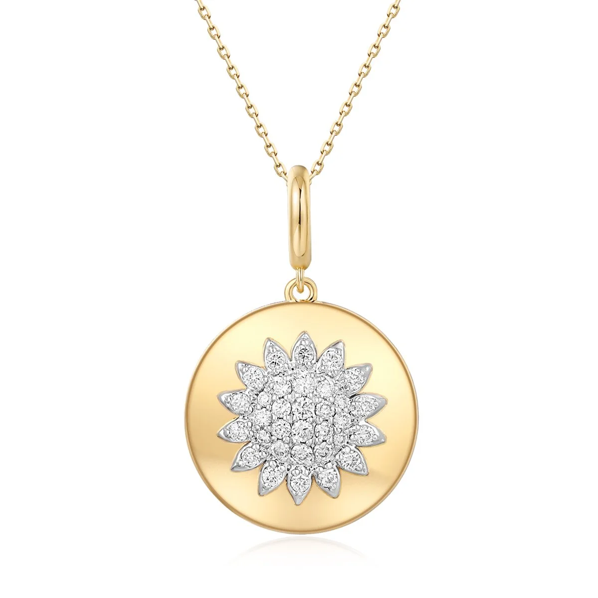 Diamond Burst Medallion Pendant
