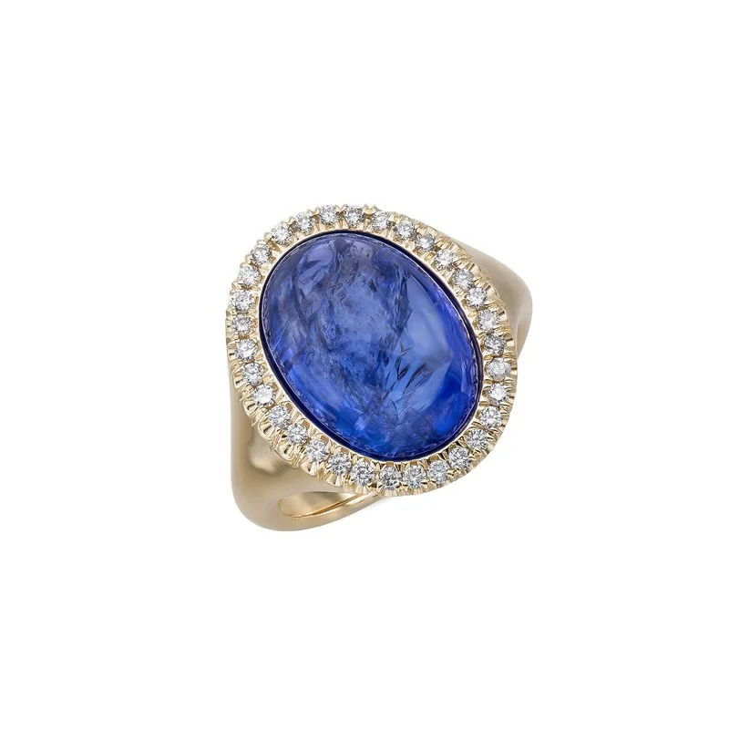 Rudolf Friedmann 14k Tanzanite and Diamond Ring Elegant Luxury Jewelry