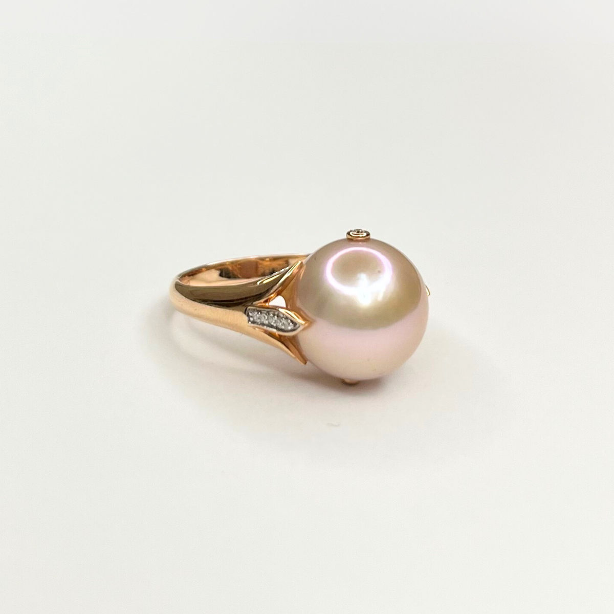 Imperial Deltah 14K Rose Gold Windsor Pink Freshwater Pearl & Diamond Ring