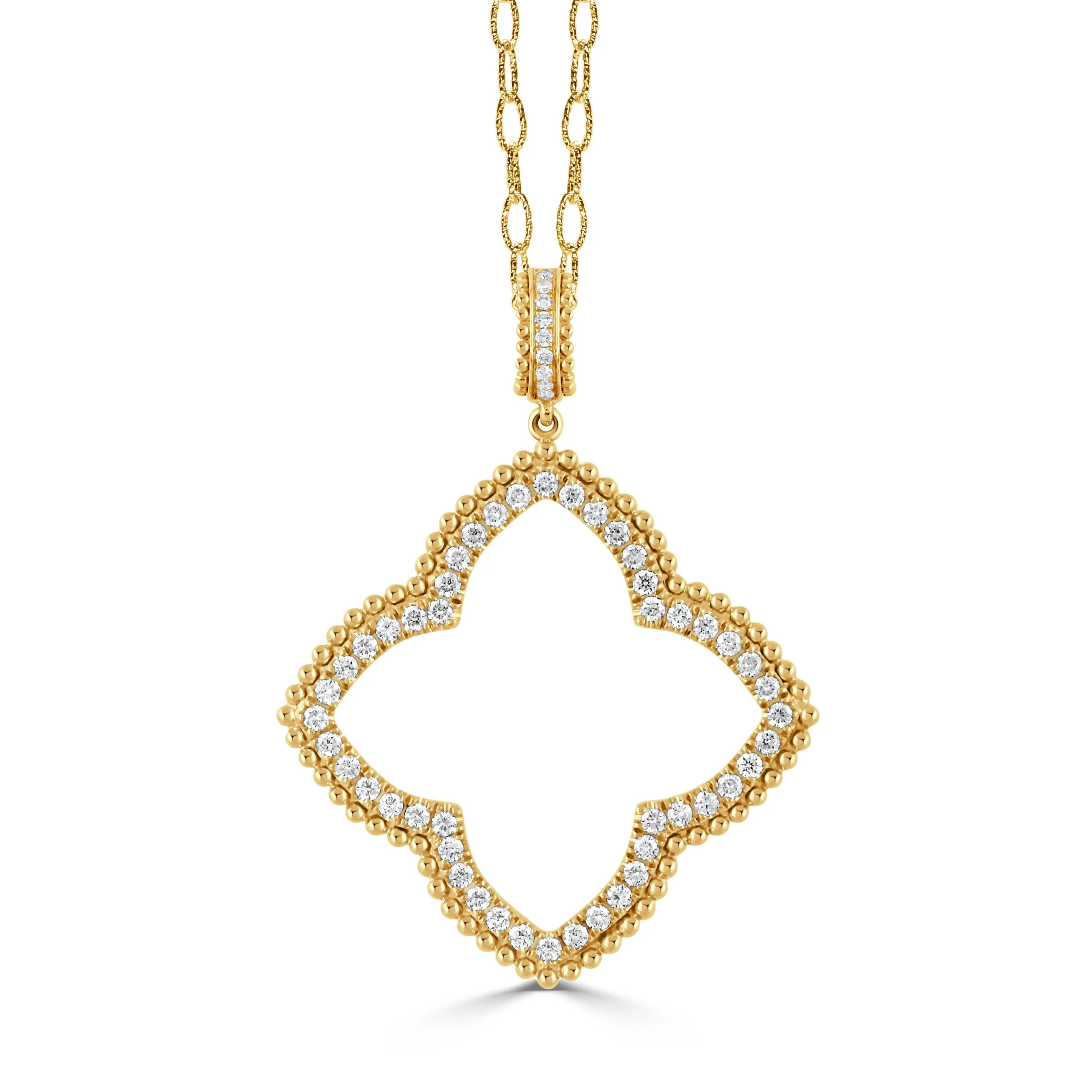 Doves 18K Yellow Gold Open Diamond Fashion Pendant