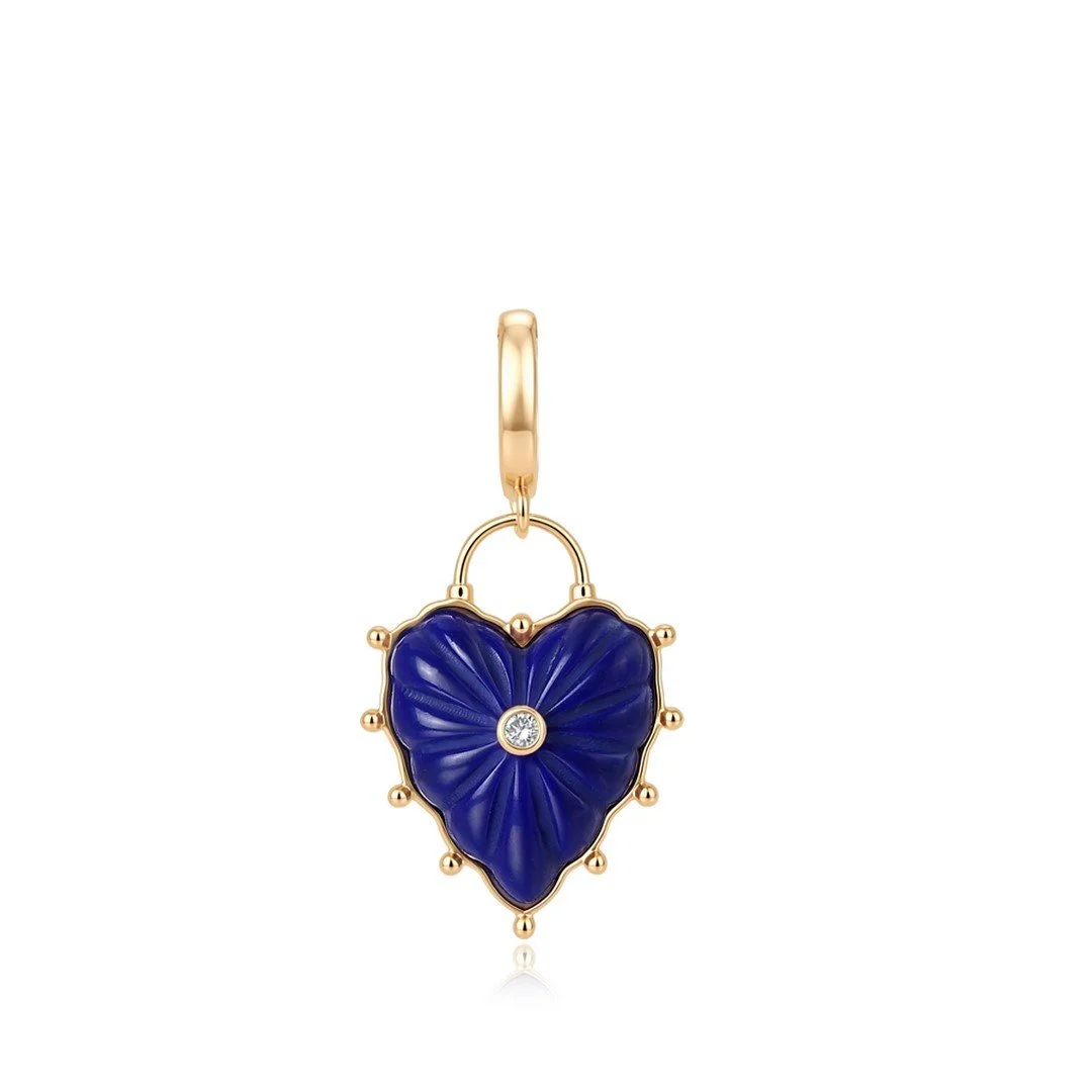 Blue Heart Medallion Charm