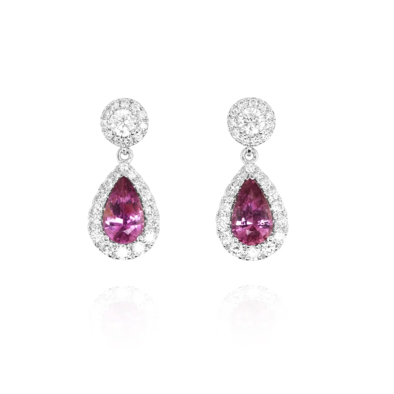 Yael Designs Pink Tourmaline & Diamond Earrings