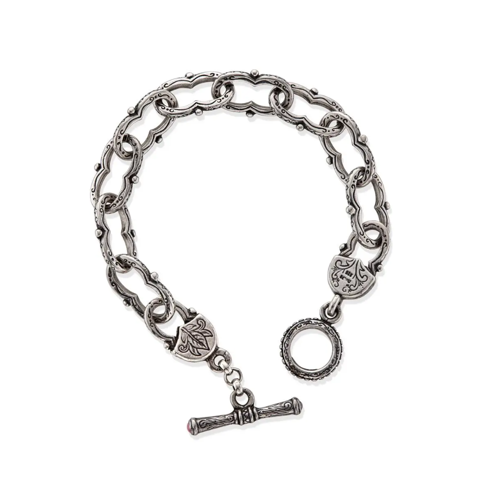 Konstantino Sterling Silver Figure Eight Bracelet with Ruby