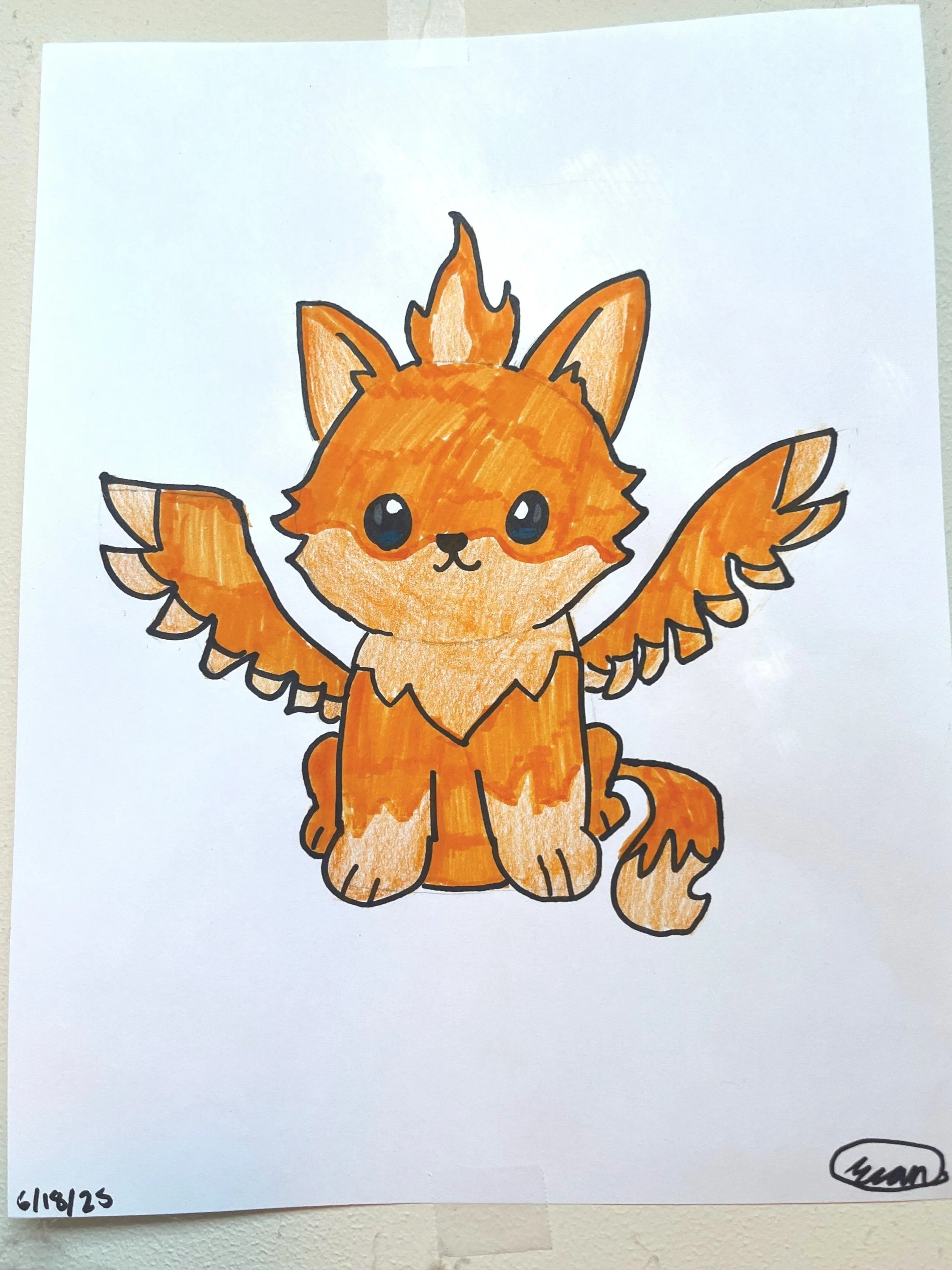 Art for Kids Hub lesson helped me draw this Phoenix Fox