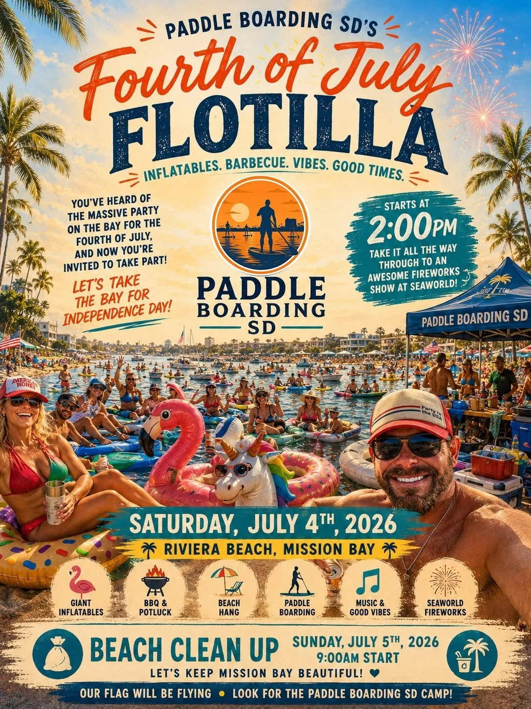 ☀️ Paddle Boarding SD’s Fourth of July Flotilla! ☀️