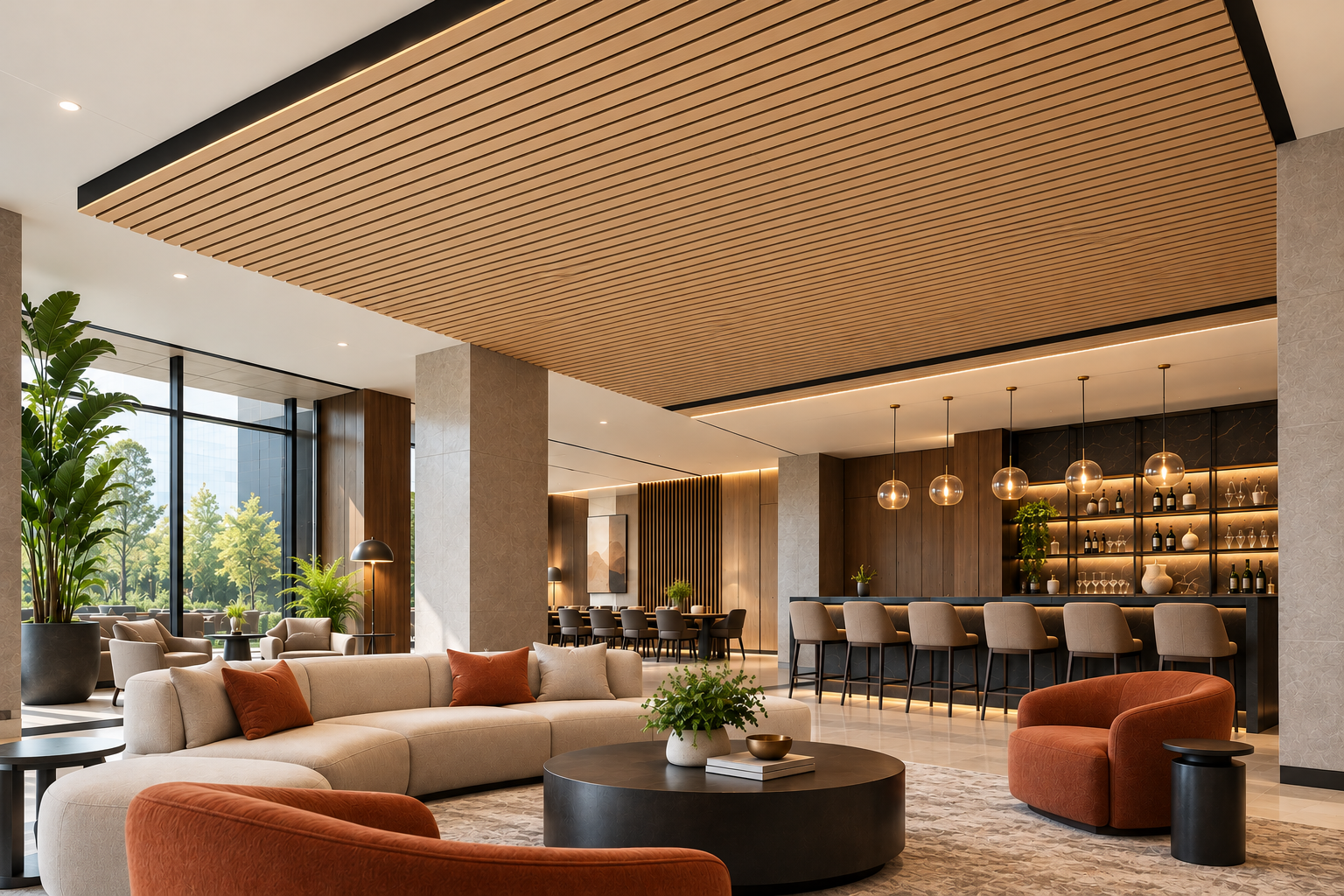 Modern Hotel Lobby with Warm Slatted CeilingOak225.png