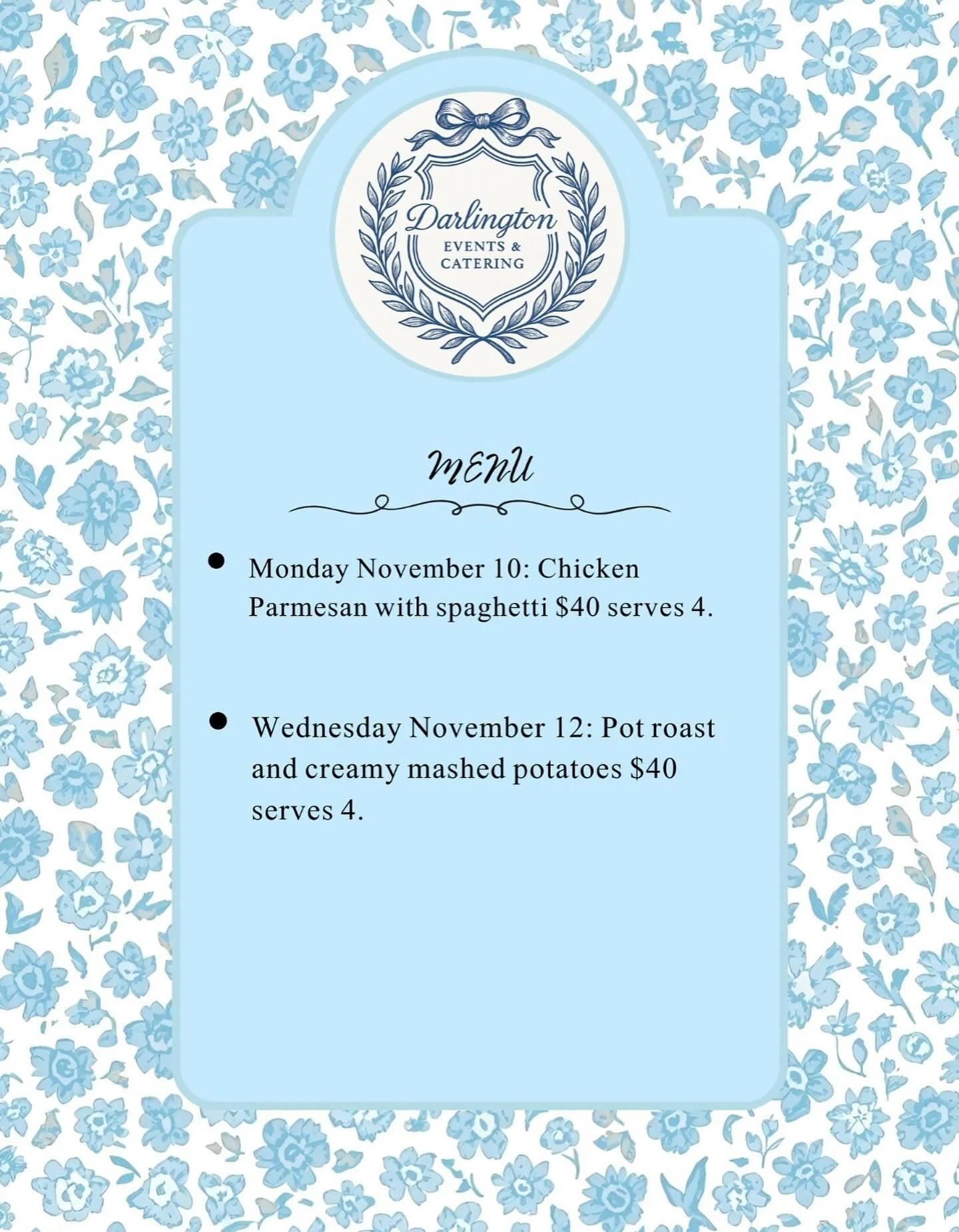 Baby it&rsquo;s cold outside!  Warm up with a homemade meal from Darlington!