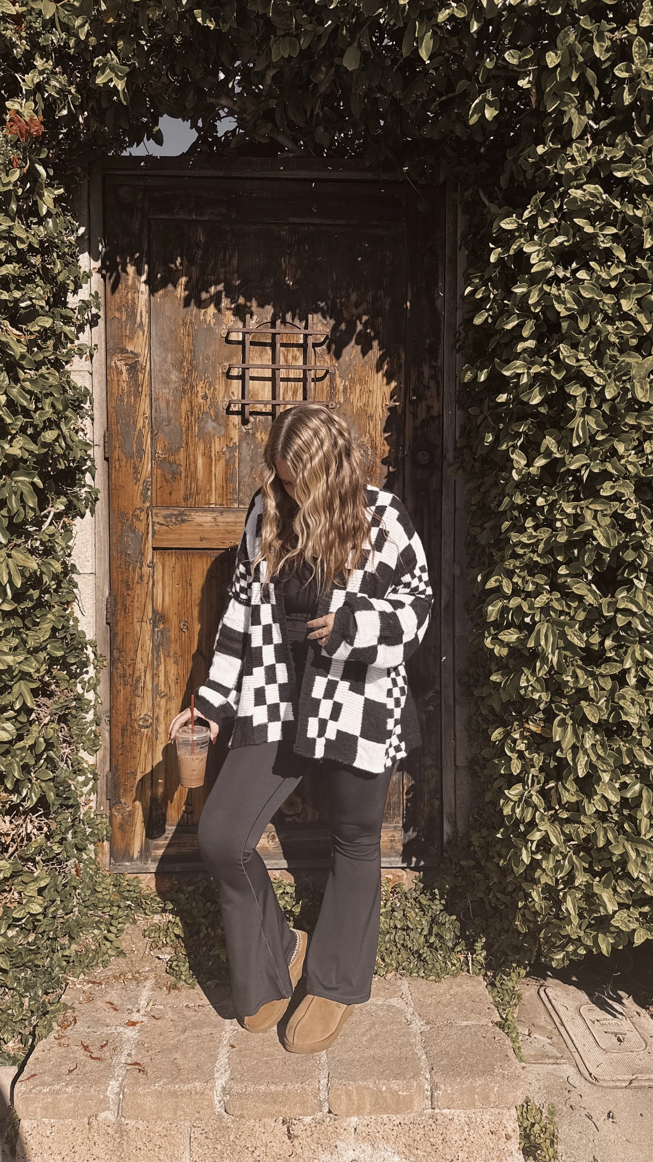 Casual Checkered Cardigan