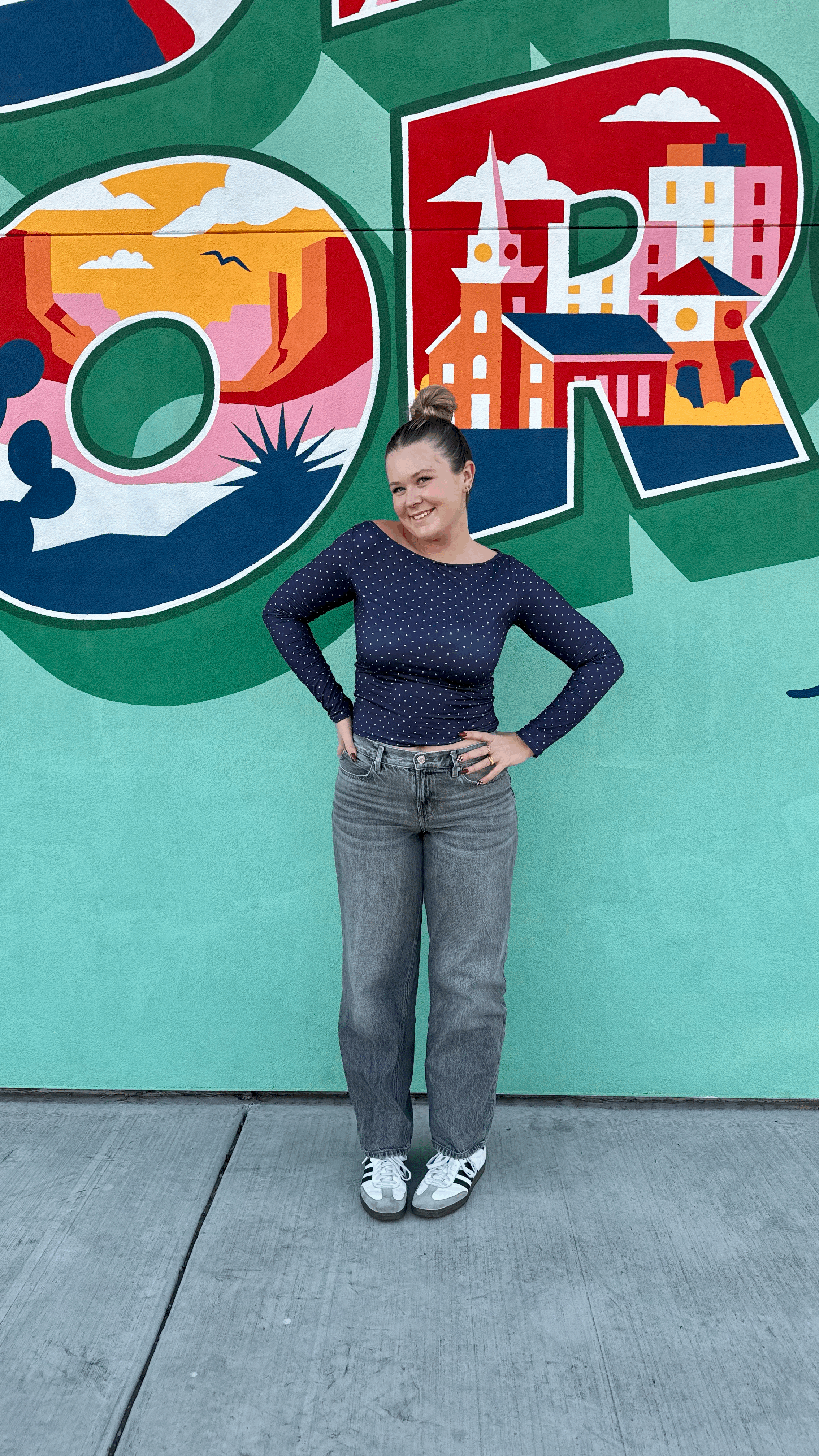 Navy Downtown Dot Top