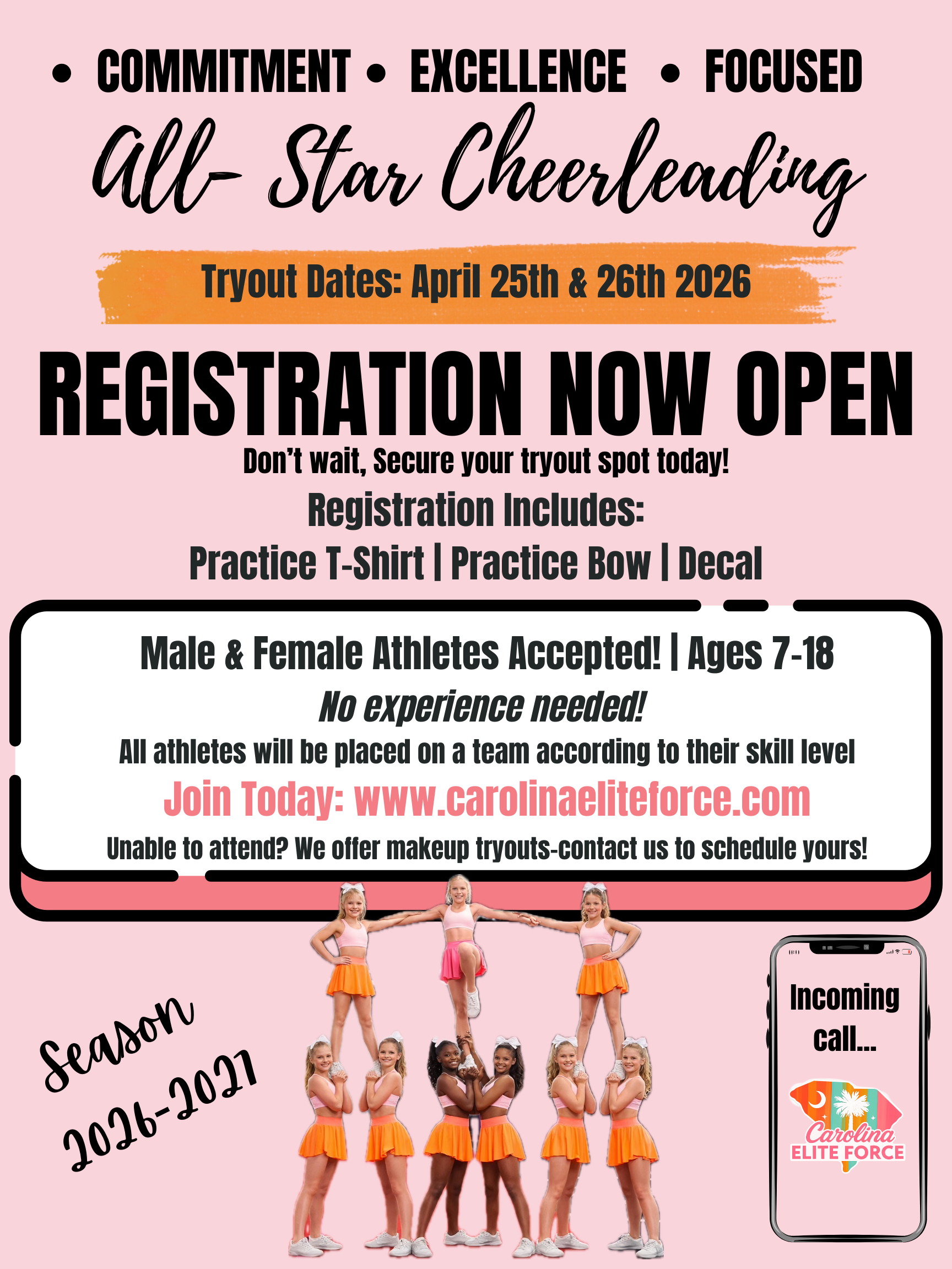 Full Year All-Star Cheerleading Registration