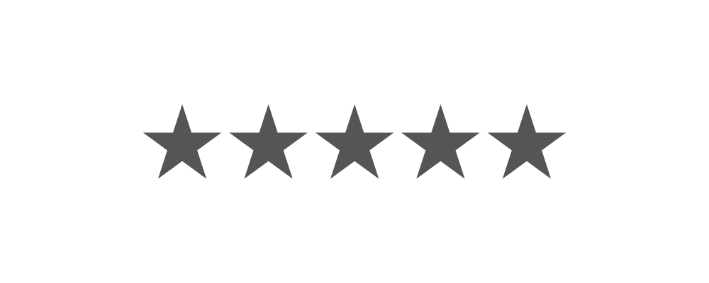 Five black stars on a white background with the text "5 stars" underneath.