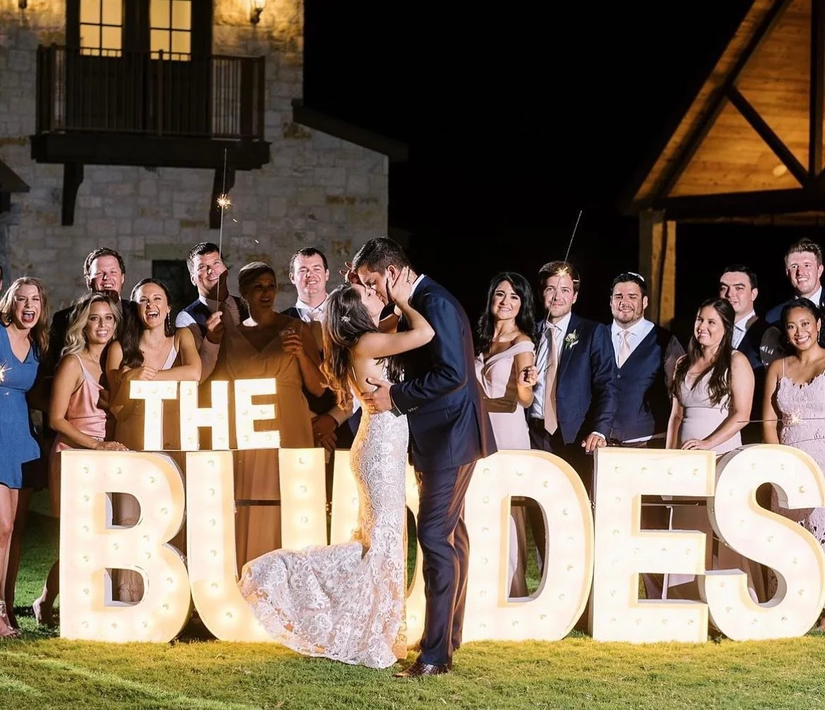 Let your new last name shine bright!✨Our letters and &ldquo;THE&rdquo; topper can be the perfect addition to your special day!