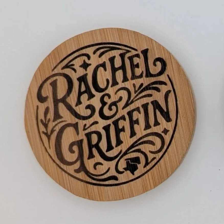 Circular wood burned bottle opener