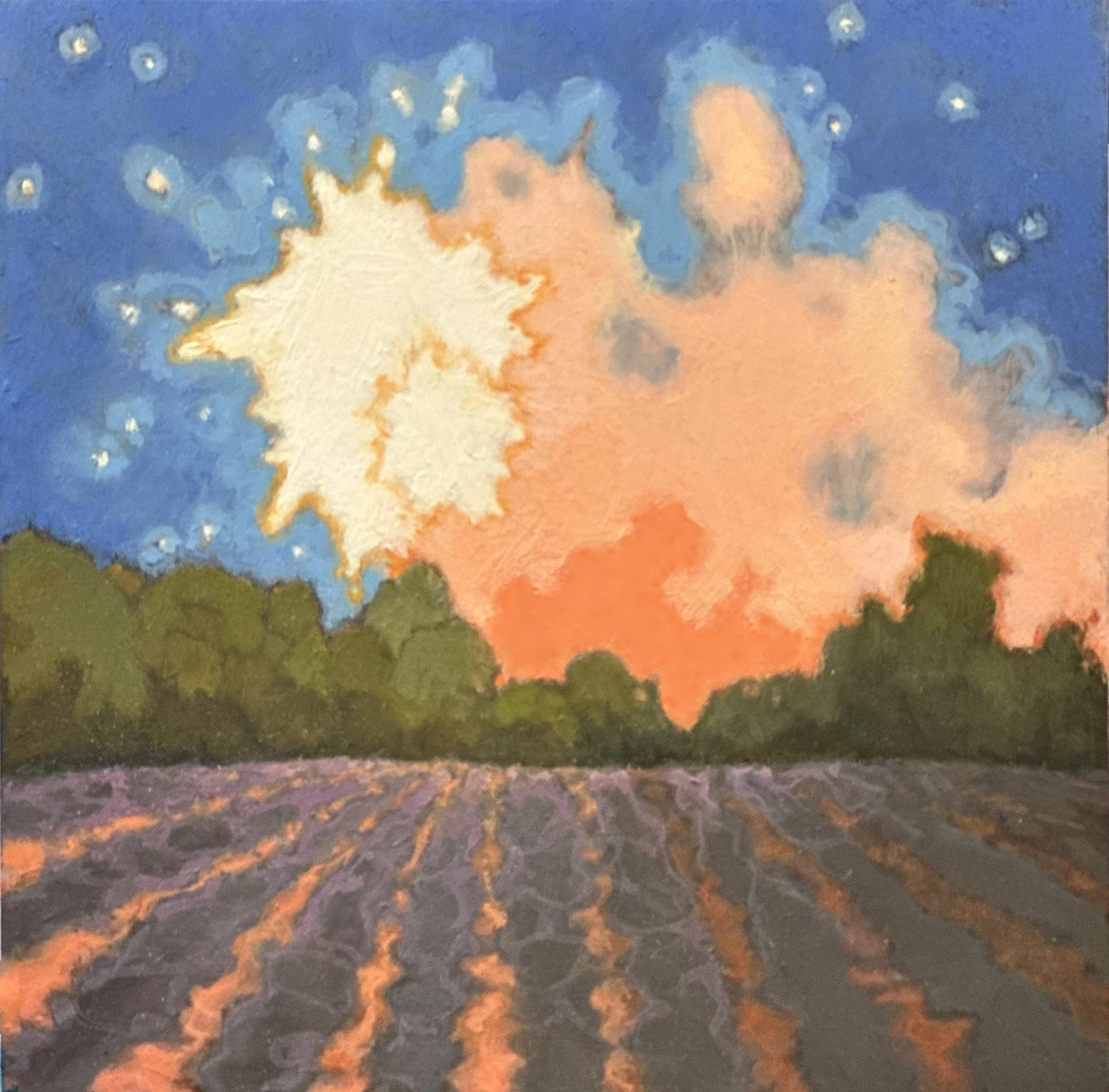 Autumn Lunation, 4x4 inches