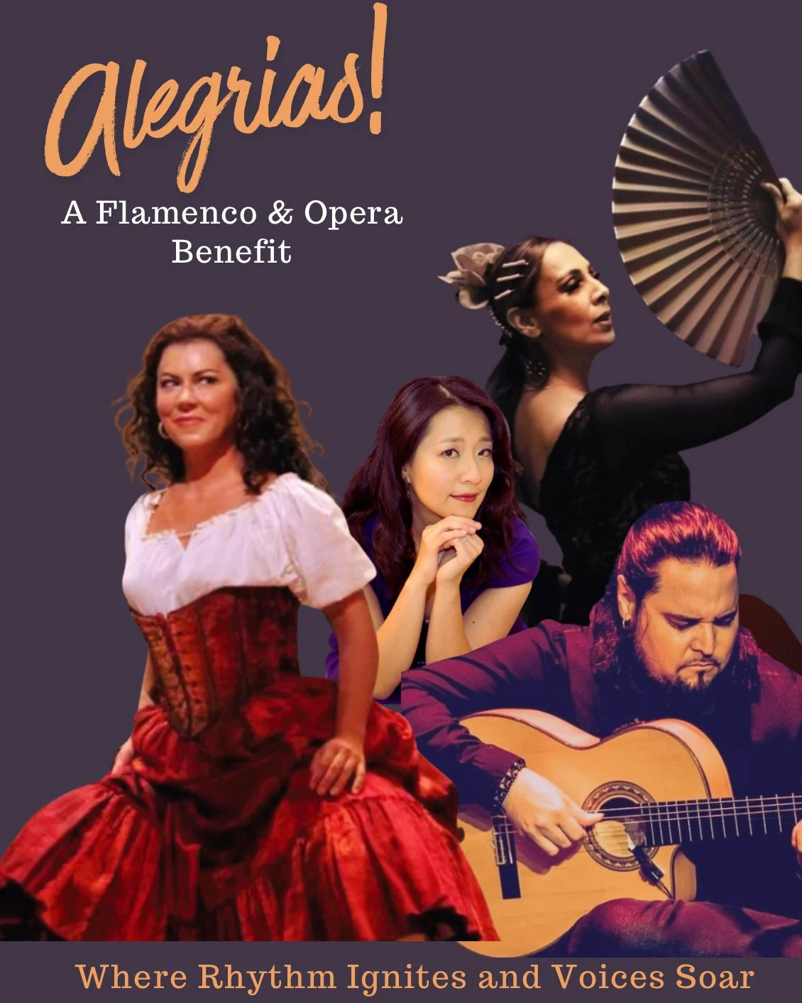Alegrias: opera and Flamenco benefit featuring Milena Kitic, Claudia de la Cruz, Andres Vadin, Cheryl Lin Fielding