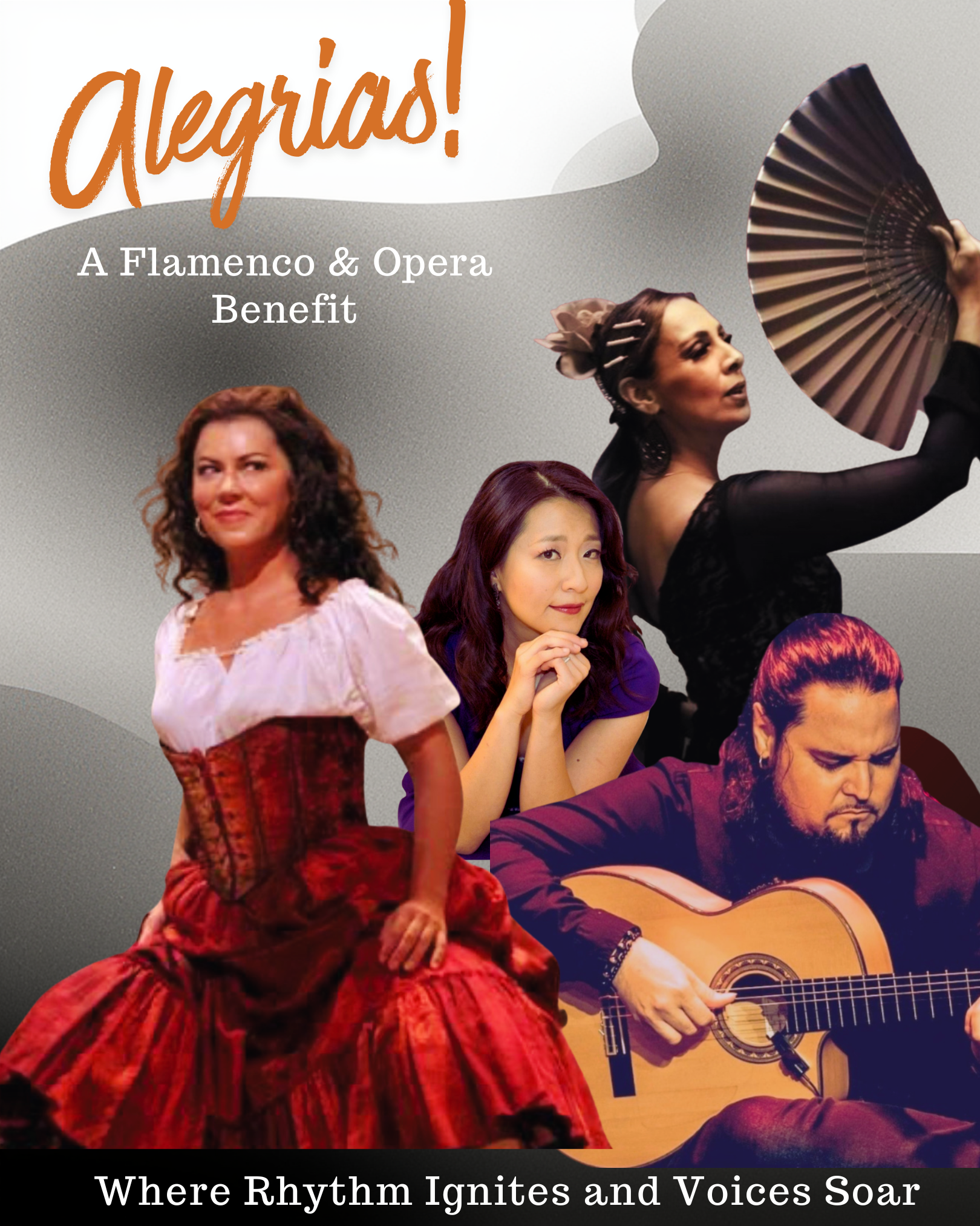 Alegrias: opera and Flamenco benefit featuring Milena Kitic, Claudia de la Cruz, Andres Vadin, Cheryl Lin Fielding