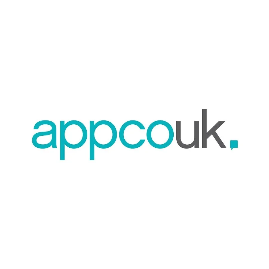 Logo for appcouk with the text 'appcouk' in lowercase, where 'app' is in teal and 'couk' is in gray, followed by a teal comma.