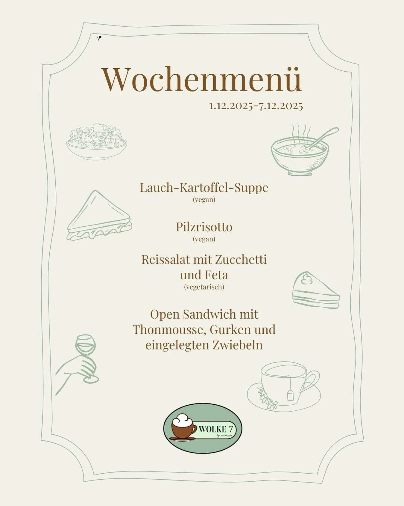 Unseres erstes neues Wochenmen&uuml; im Dezember ✨🌟🎄