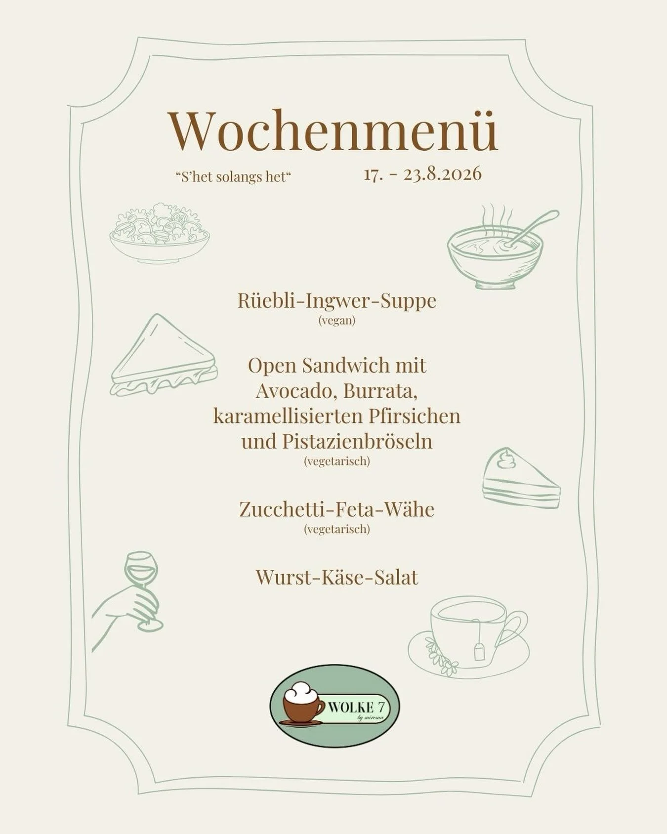 Das neue Wochenmen&uuml; &hearts;️