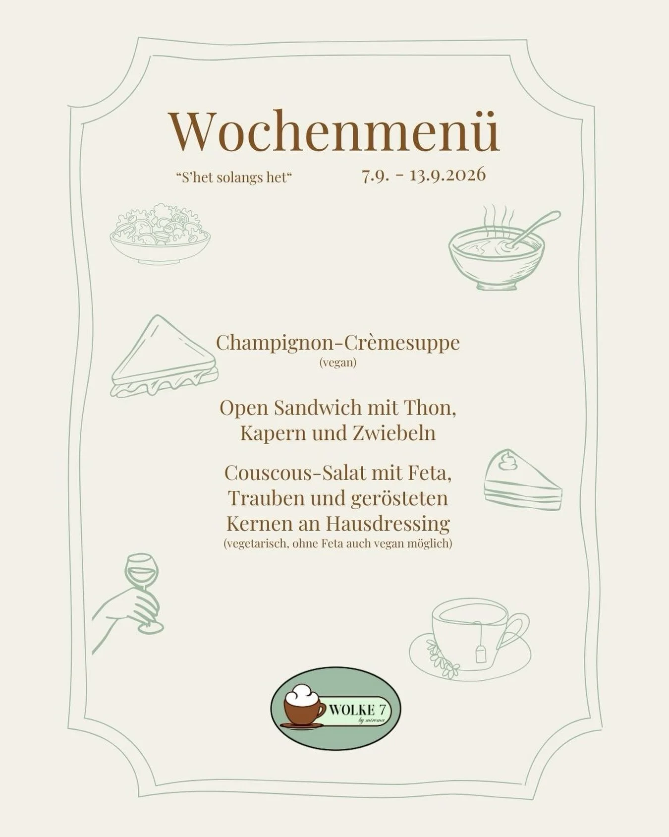 Unser neues Wochenmen&uuml; &hearts;️